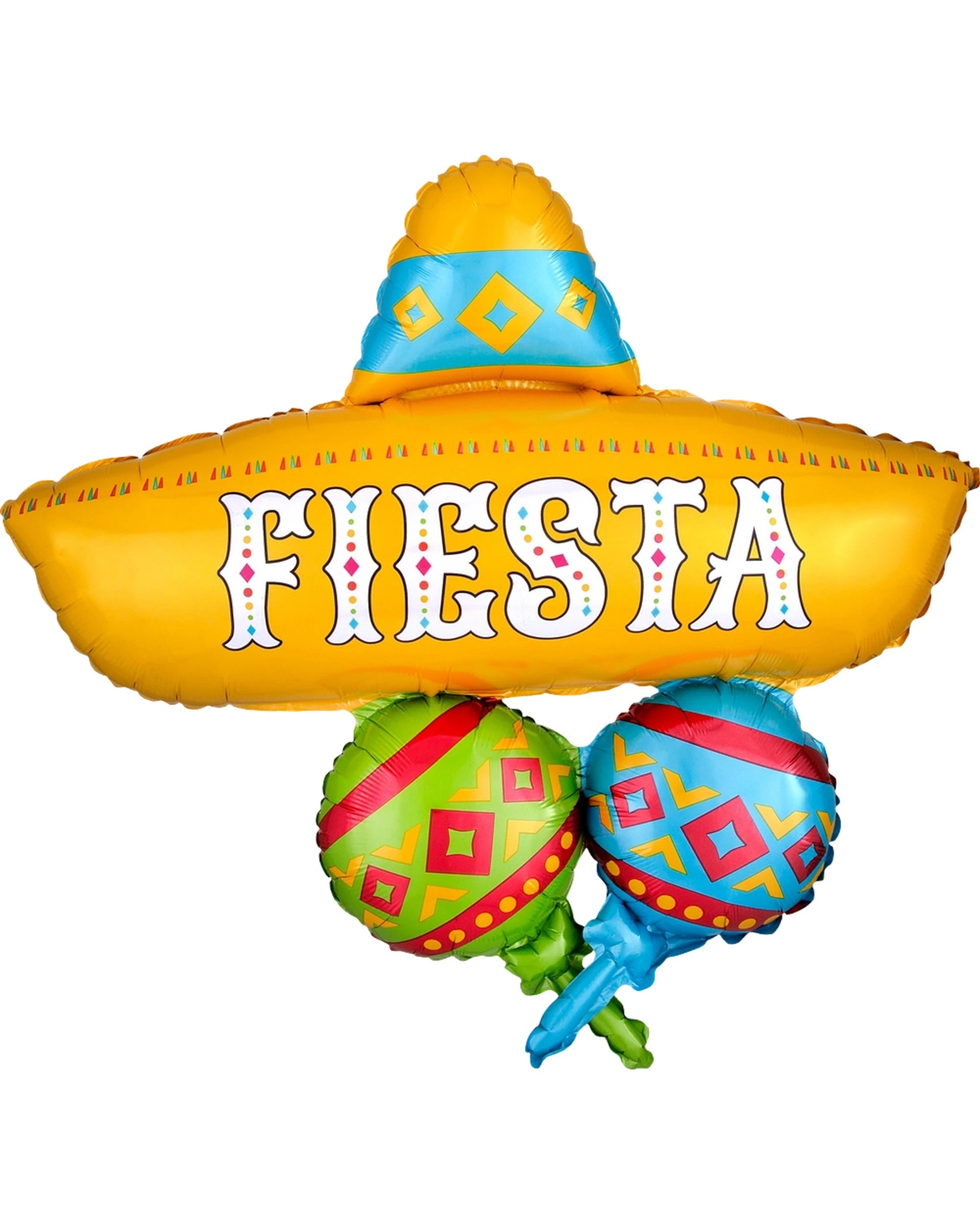 1 Anagram Fiesta Sombrero & Maracas Supershape Helium Balloon 81cm - Multi, 1 of 1