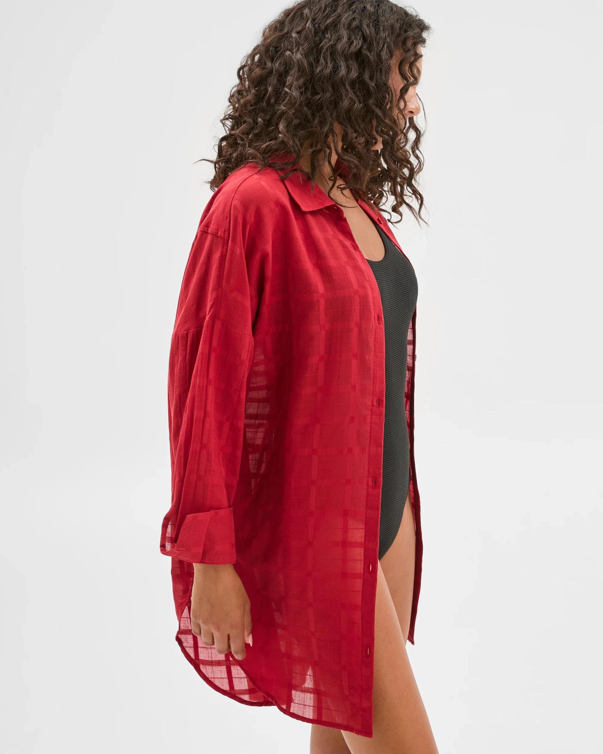 4 Target Resort Swim Maxi Shirt RED DAHLIA, 4 of 7