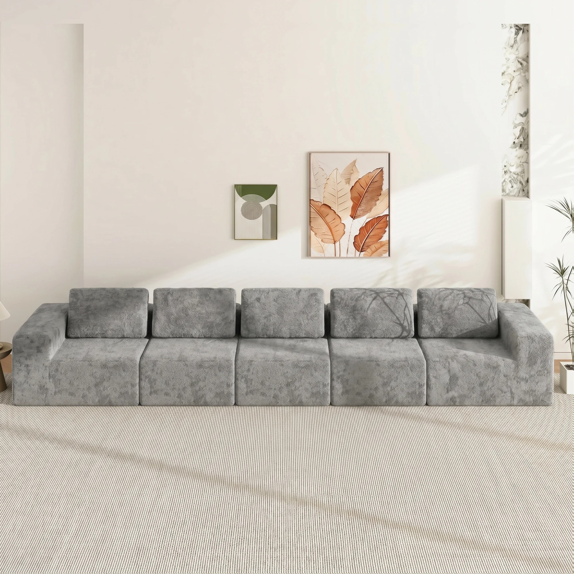 9 Advwin 415cm 5 Seater Sofa Modern Modular Sectional Couch No Assembly - Grey, 9 of 9