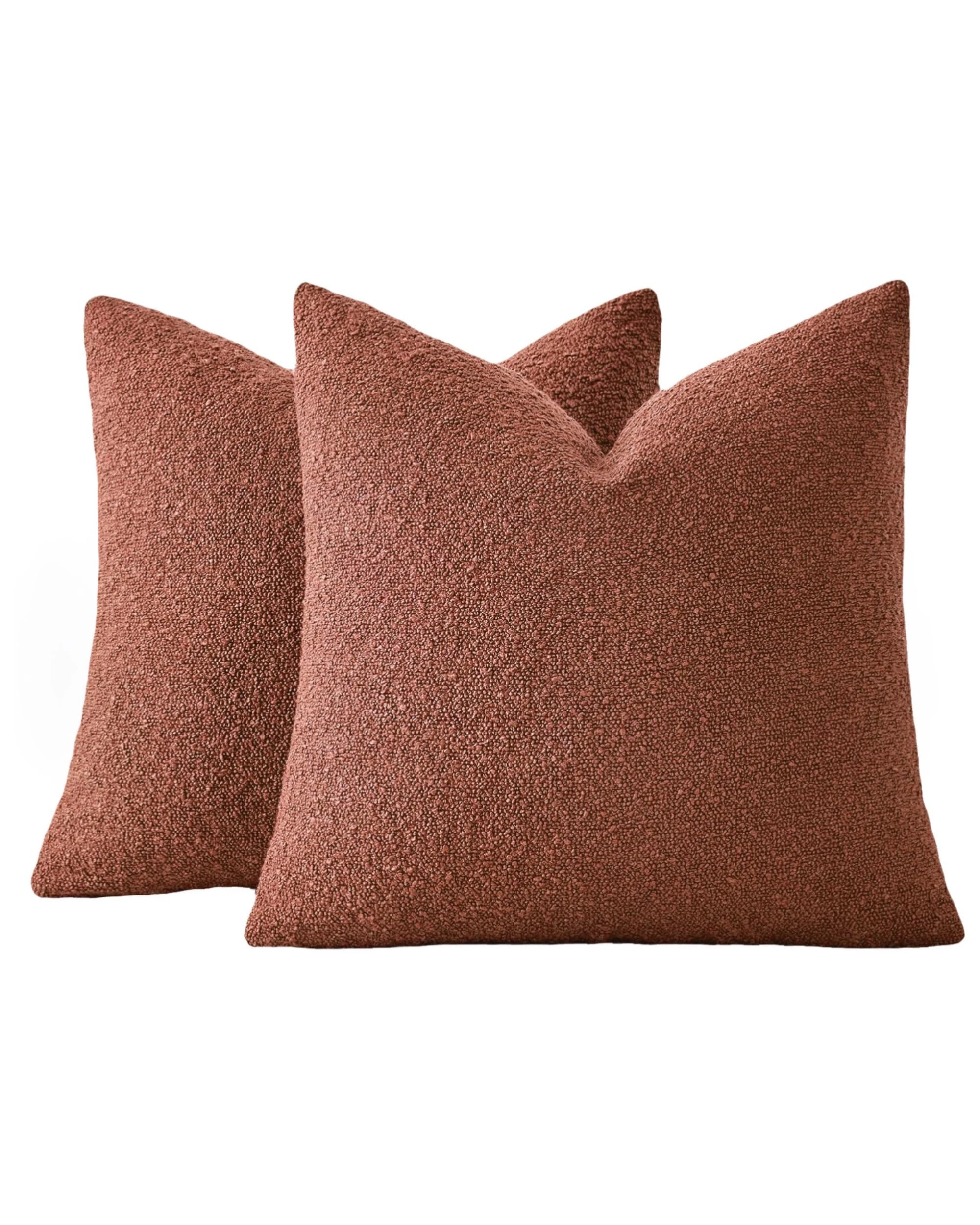 2 Gioia Casa 2-Pack Bouclé Cushion Covers 45x45cm - Brick, 2 of 4