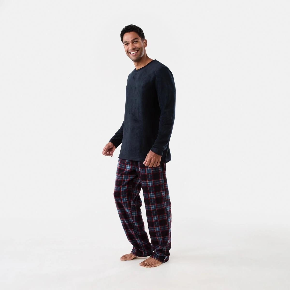 2 Long Sleeve Fleece Pyjama Set Fallscheck, 2 of 7