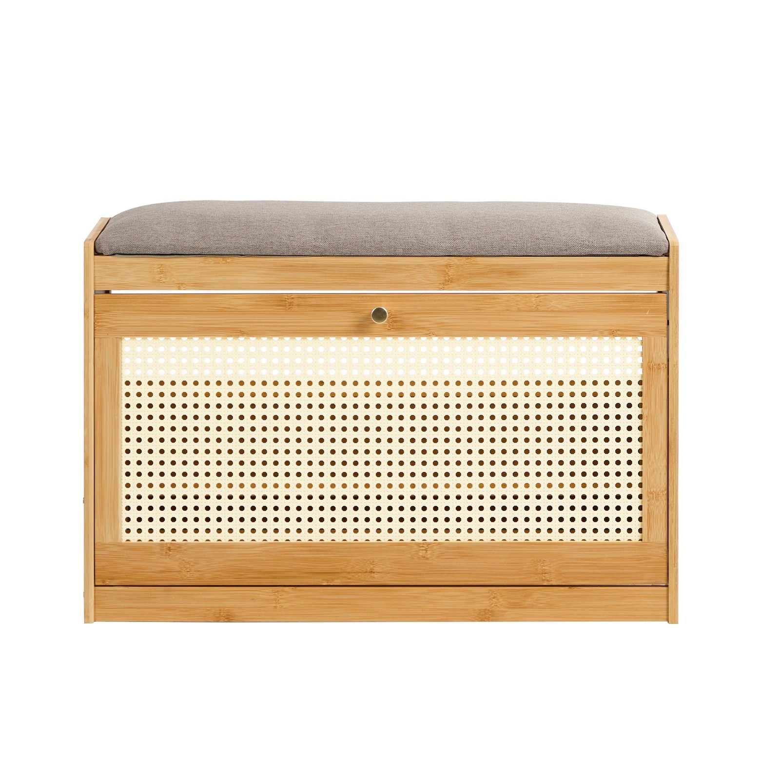 6 Oikiture Shoe Storage Bench Bamboo 2 in 1 Organiser Shelf with Seat 70cm - Natural, 6 of 9