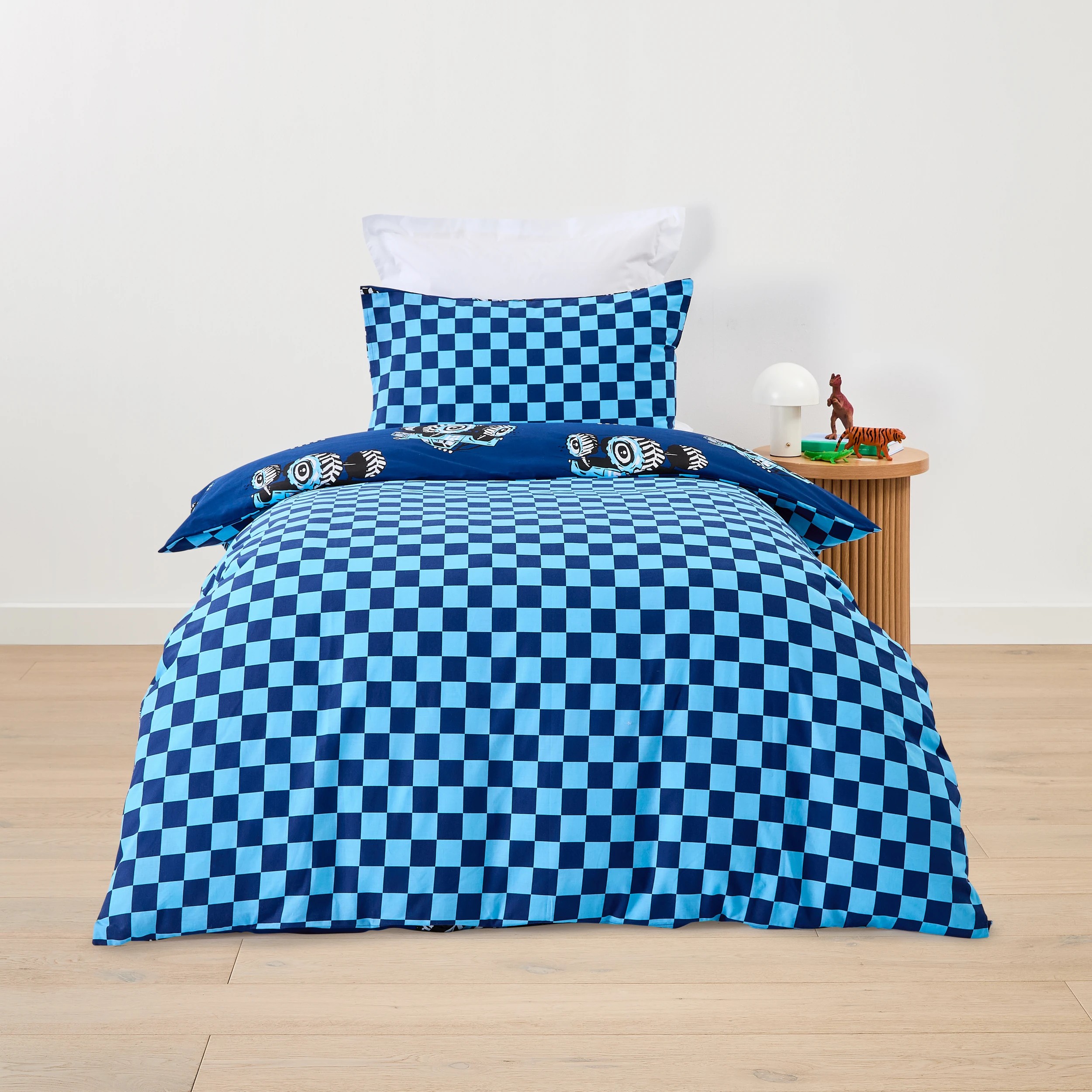 2 Monster Truck Cotton Rich Reversible Quilt Cover Set - Single Bed, 2 of 8