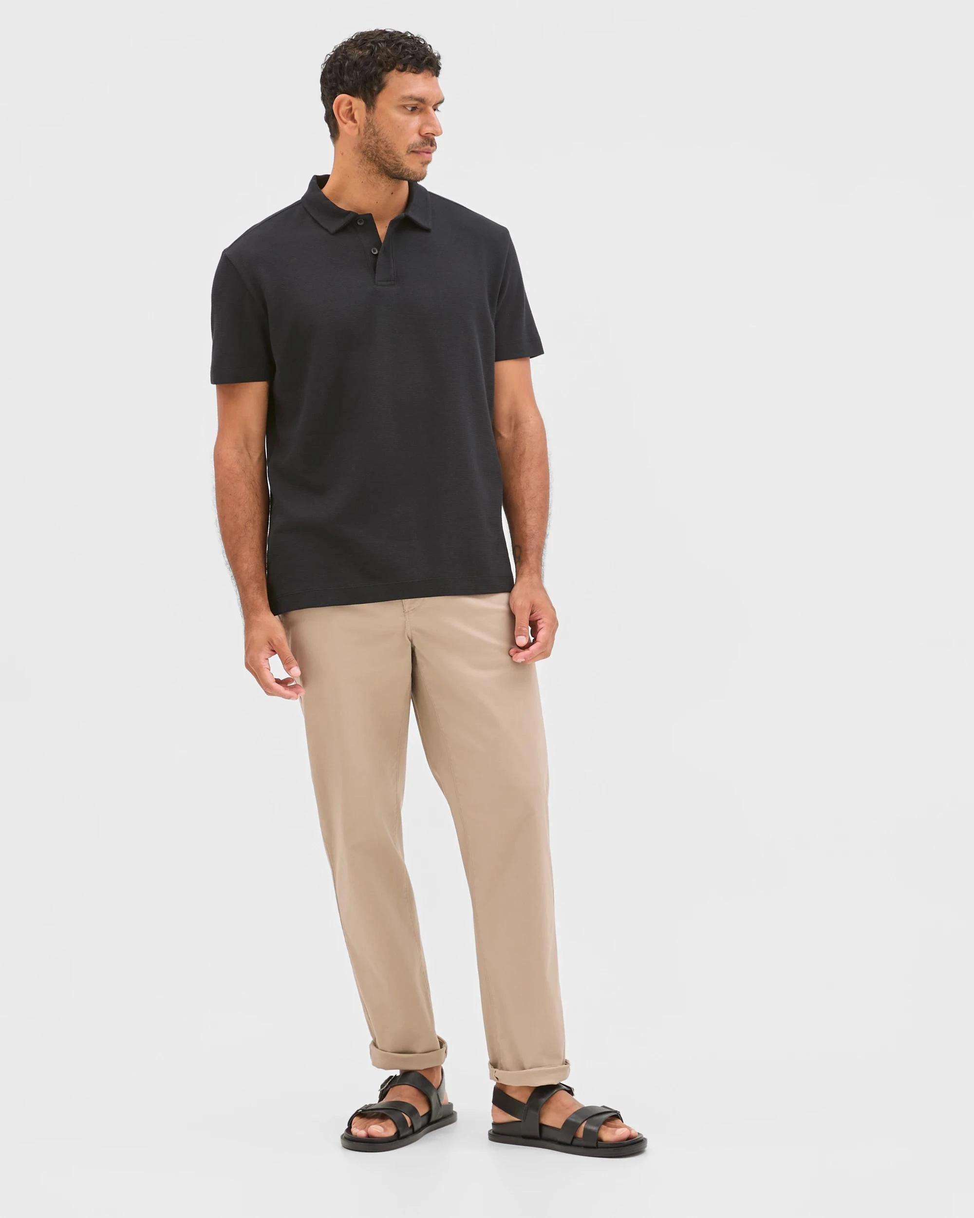 2 Target Australian Cotton Textured Fashion Polo Top BLACK, 2 of 5