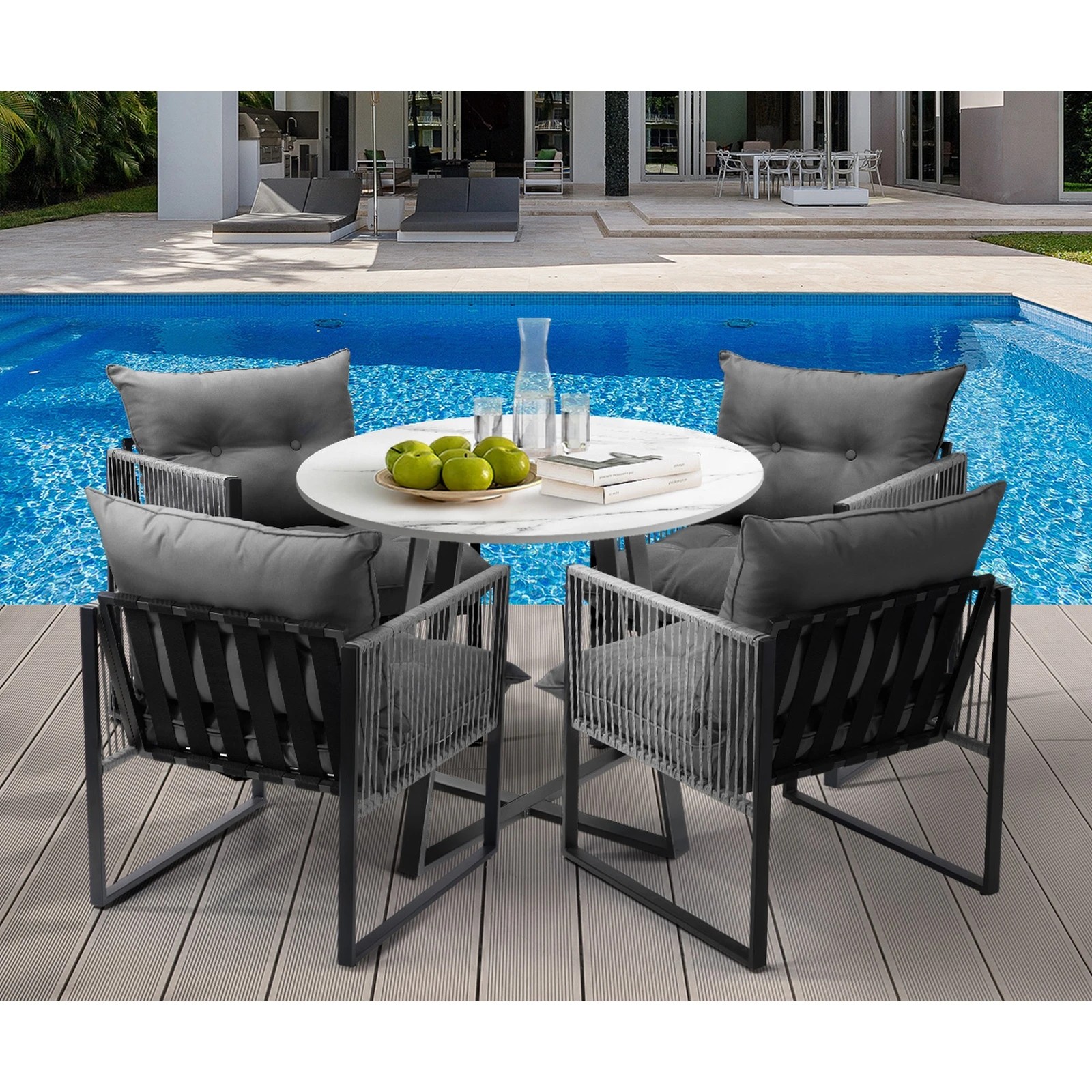 9 Livsip 5pcs Outdoor Dining Setting Patio Furniture Bistro Table Chairs Lounge
 - Multi, 9 of 10