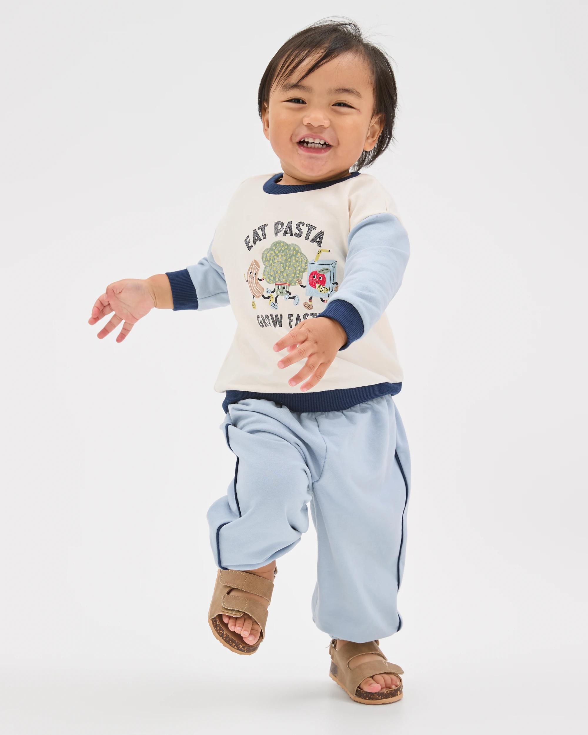 1 Target Baby Organic Cotton Jumper & Trackpants 2 Piece Set BLUE, 1 of 6