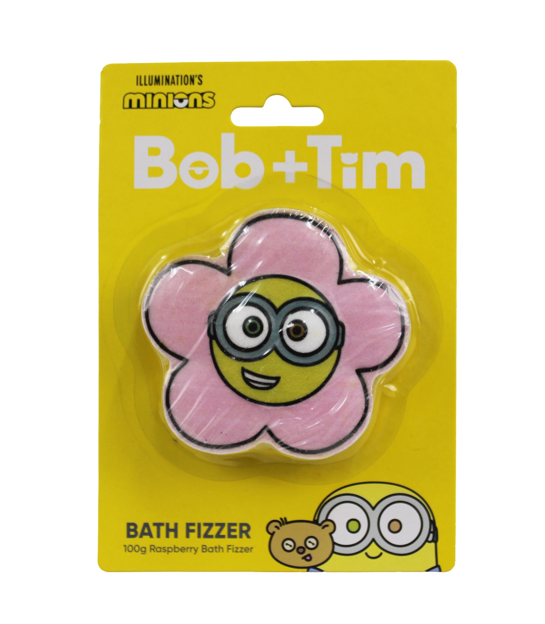 1 Illumination's Minions Bob & Tim Bath Fizzer 100g - Raspberry, 1 of 3