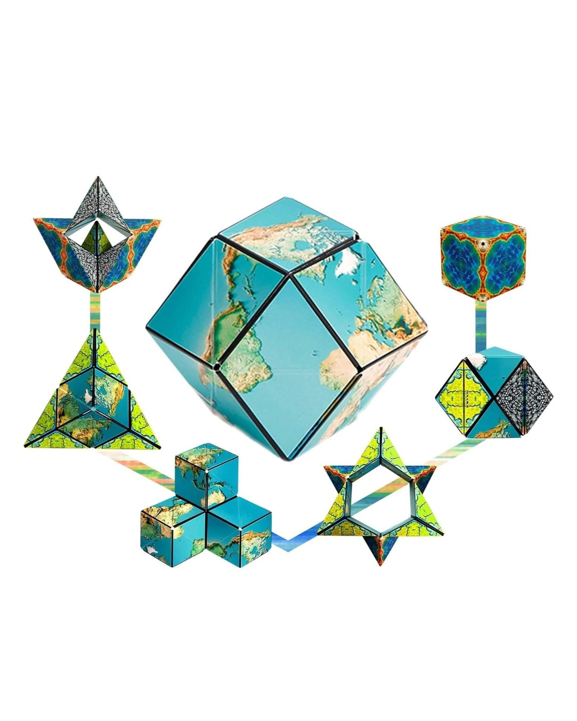 2 Shashibo Shape Shifting Box Matte Earth Magnetic Puzzle Cube, 2 of 3