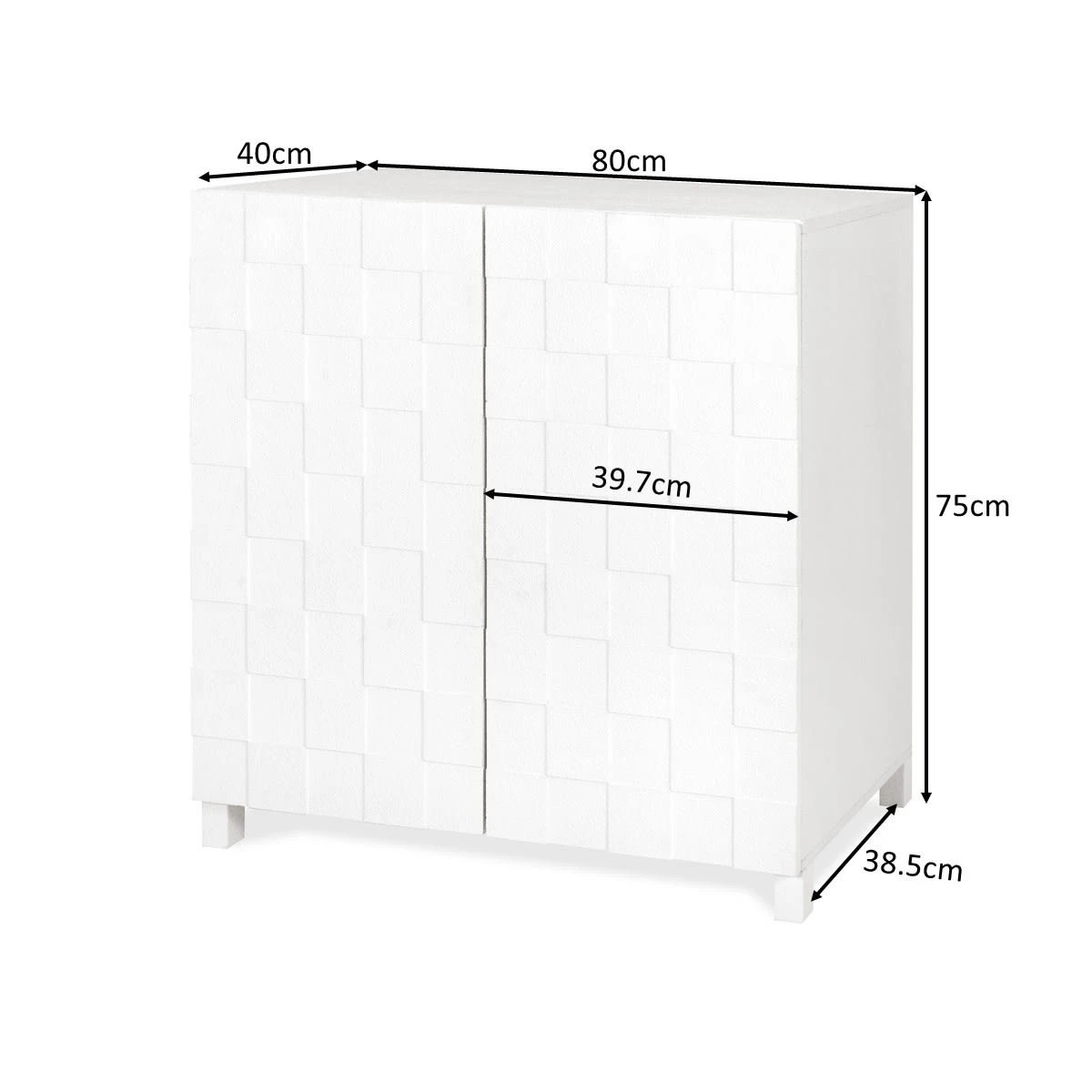9 Chase Check 2 Doors Cabinet - White, 9 of 9