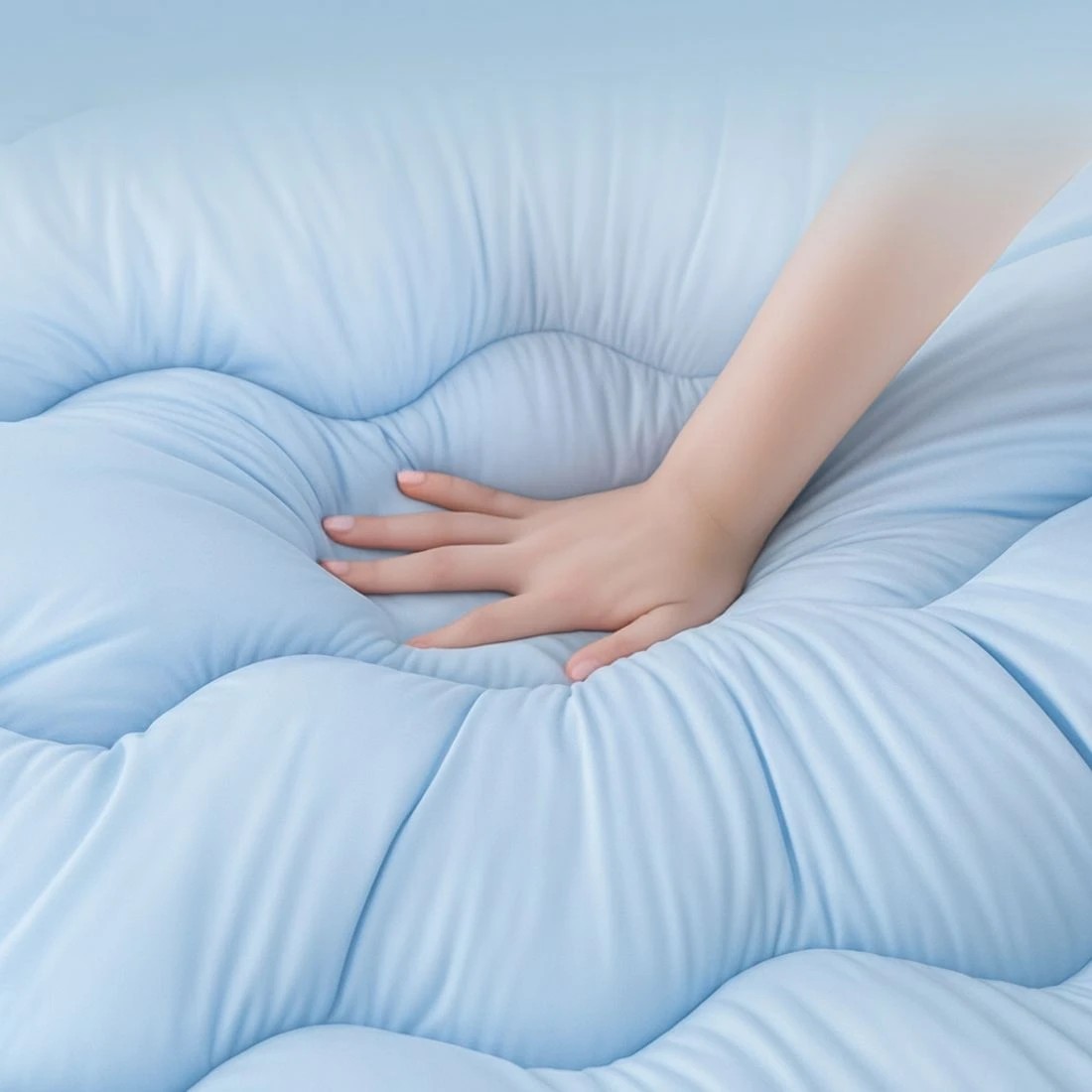 7 Giselle 5cm Mattress Topper Pillowtop toppers Double - Blue, 7 of 9