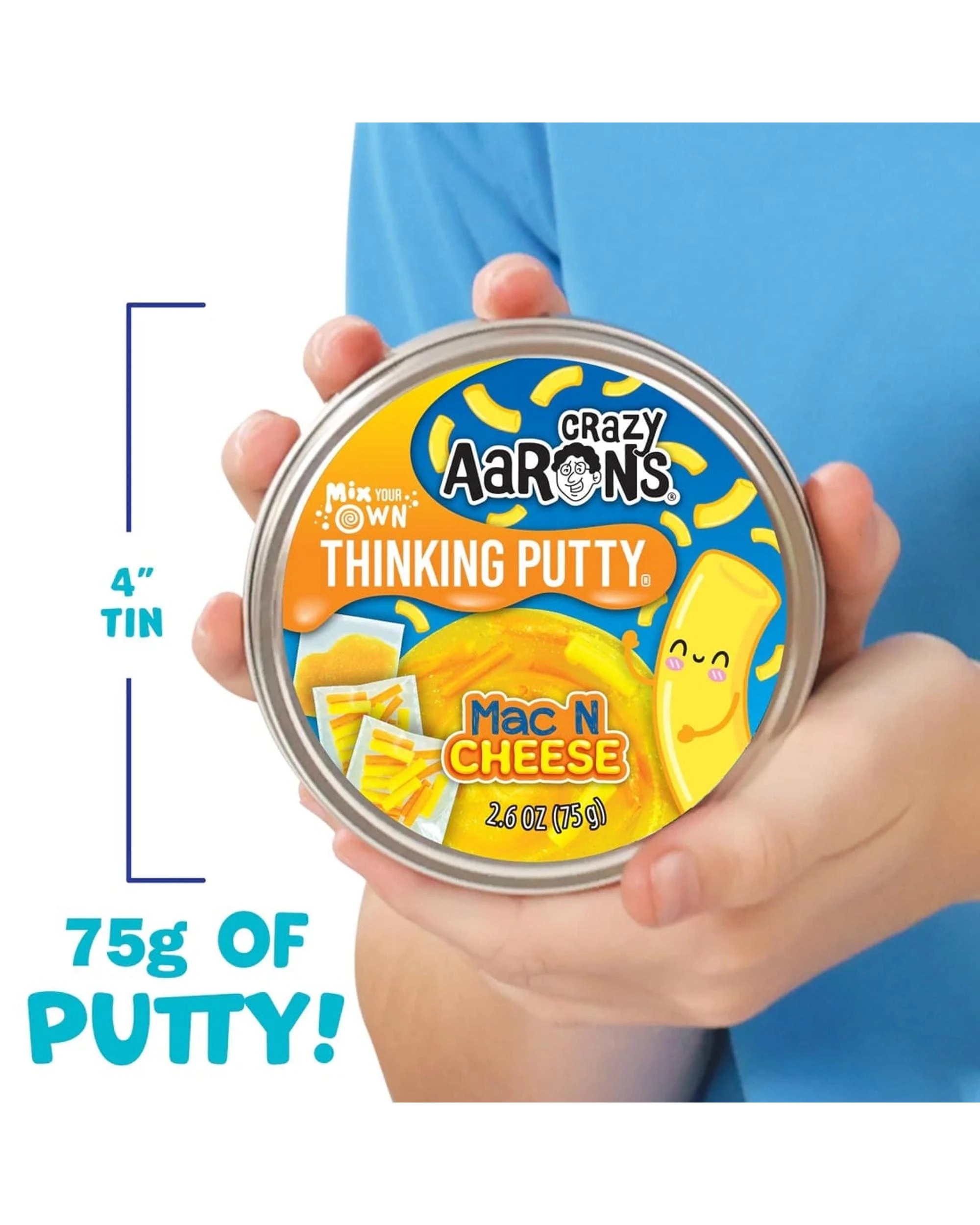 4 Crazy Aaron's Thinking Putty Mix Your Own Mac N Cheese 4 inch Tin, 4 of 5