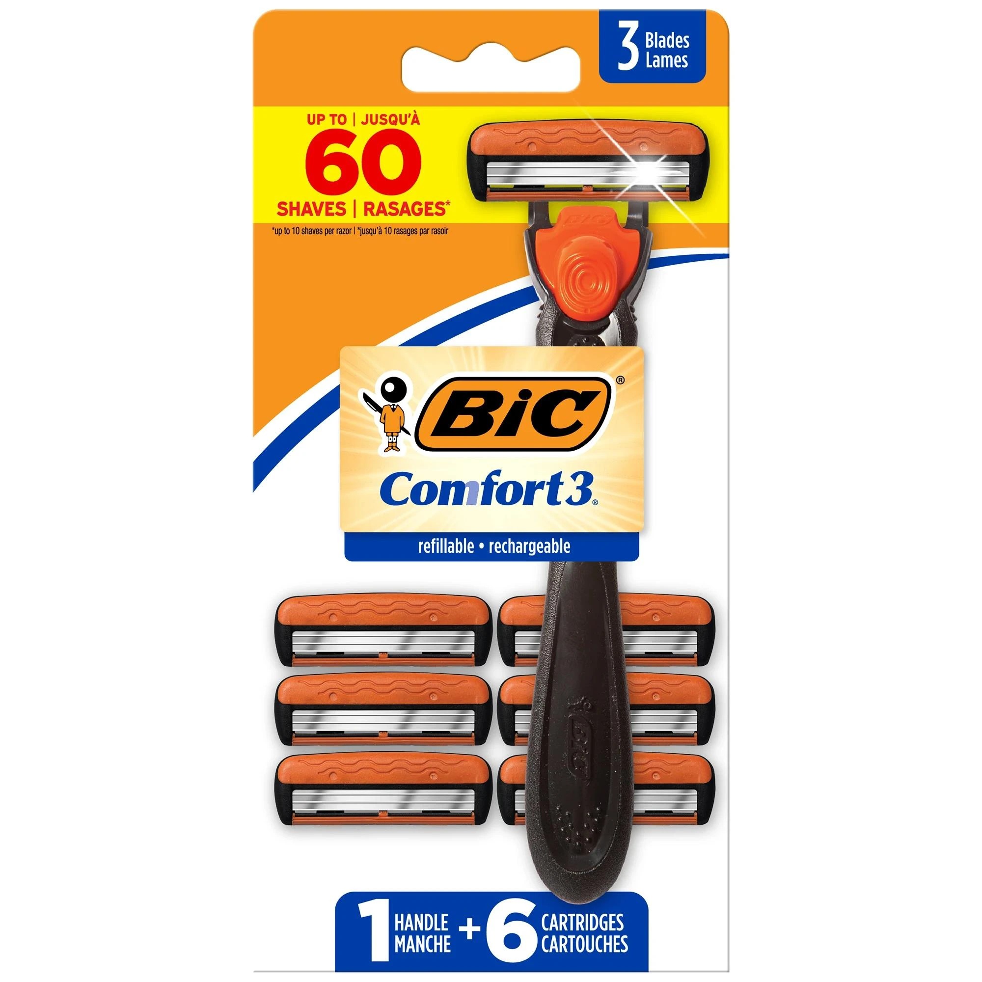 2 BIC Hybrid Advance Razor - Orange, 2 of 9