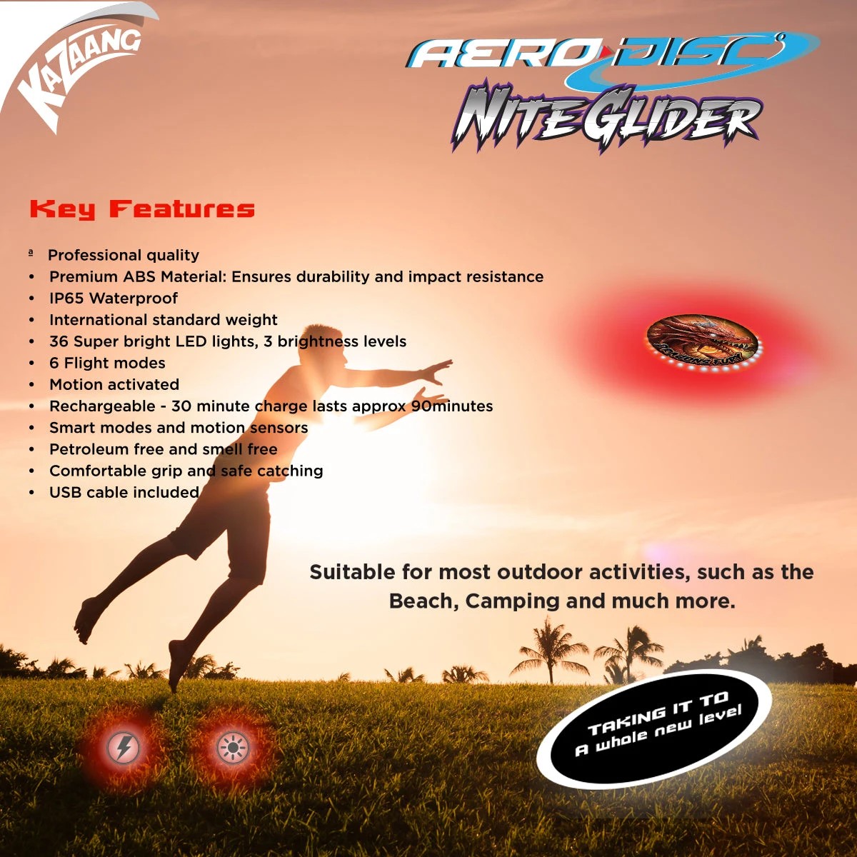 5 Kazaang Aero Disc Nite Glider - Dragons Fury, 5 of 8