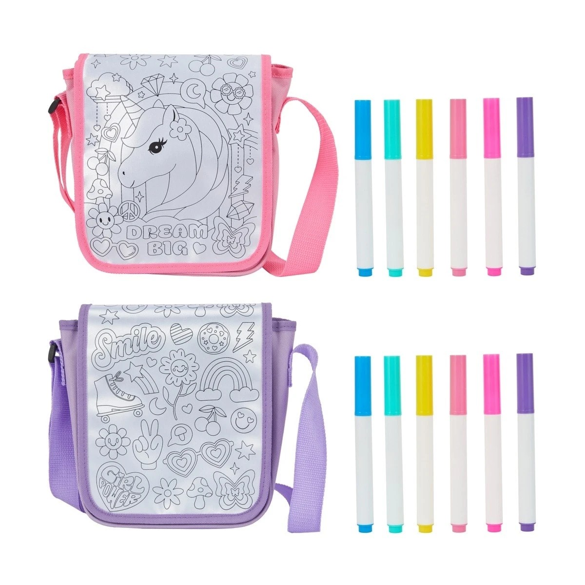 2 Colour Your Own Messenger Bag Colouring Set - Assorted, 2 of 6