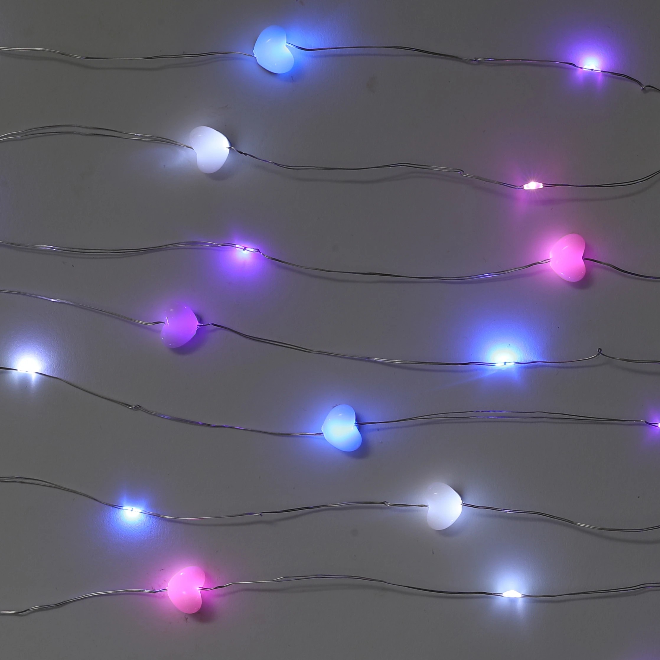 5 Mini Pastel Heart Wire Lights, 5 of 9