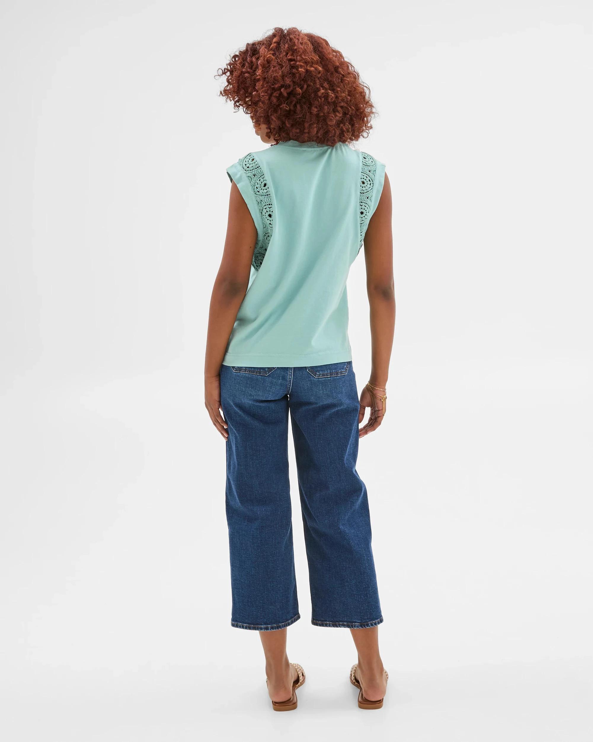 3 Target Petites Australian Cotton Crochet Insert Top AQUIFER, 3 of 6