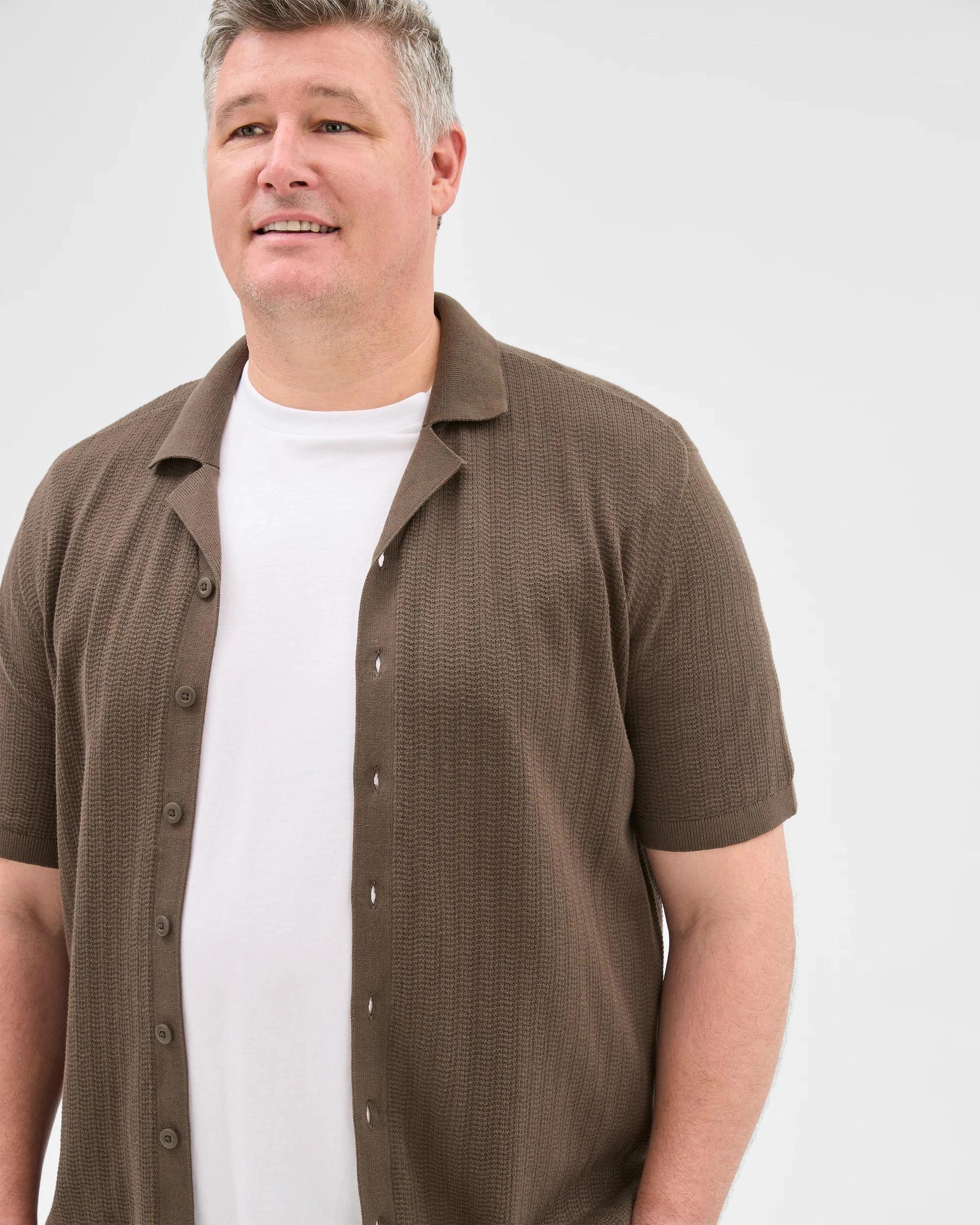 4 Target Plus Size Australian Cotton Knitted Shirt BLACK OLIVE, 4 of 6