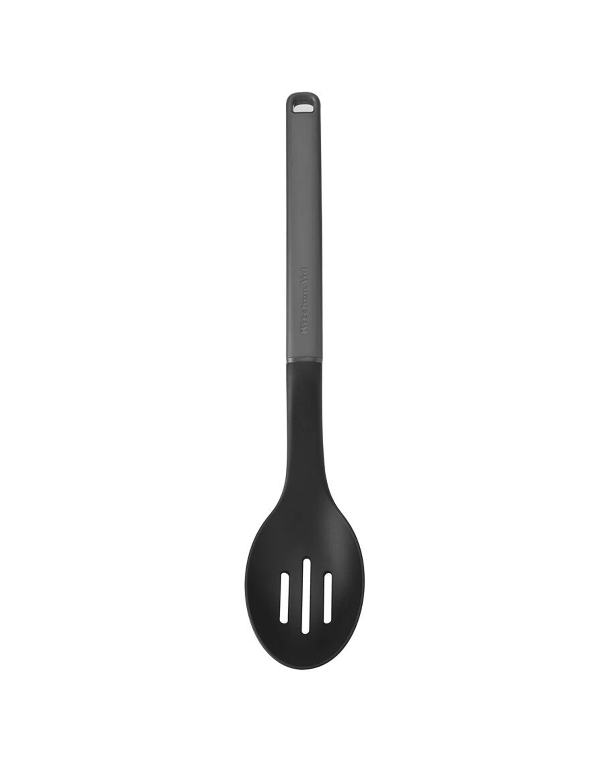 3 KitchenAid Classic Slotted Nylon Cooking Spoon 2PK Heat Resistant Ergonomic Handle - Charcoal, 3 of 6