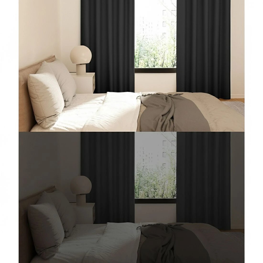 4 Artiss 2X Blockout Curtains Eyelet 240x230cm - Black, 4 of 6