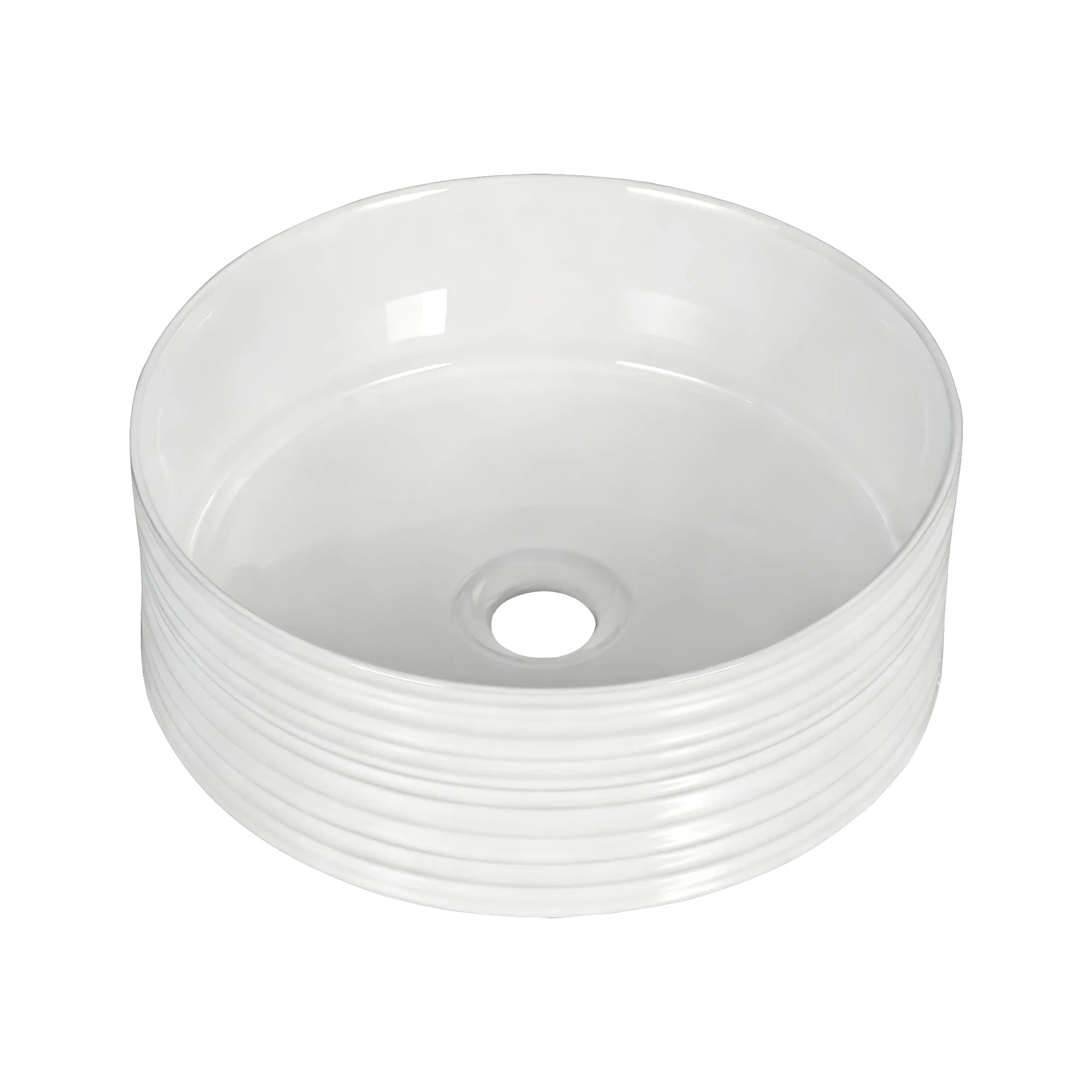 1 Cefito Bathroom Basin Vanity Sink Vessel Ceramic White Round Countertop 36cm - White, 1 of 9