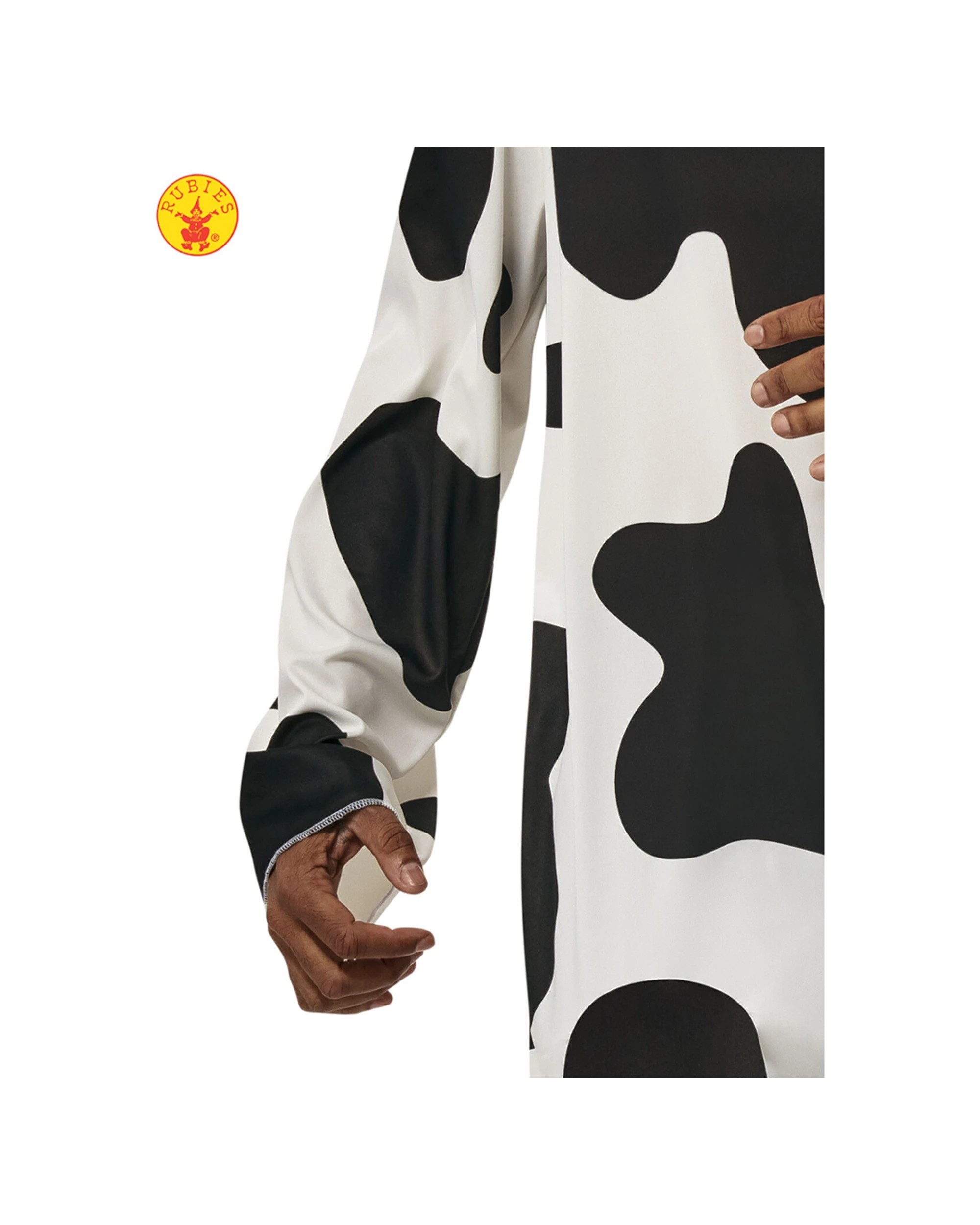 3 Rubies Cow Furry One Piece Costume Unisex Size S-m With Tail White Spots
 - Black, 3 of 4