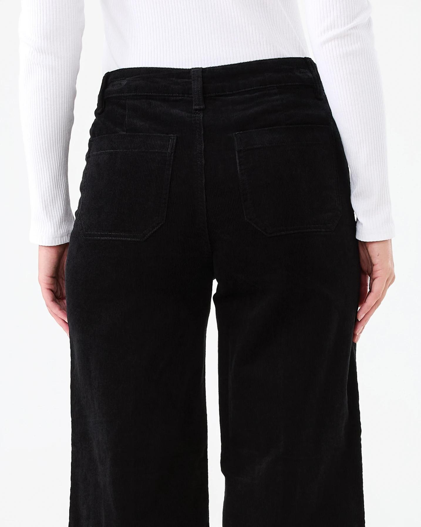 8 Pocket Front Wide Leg Corduroy Pants Black, 8 of 8