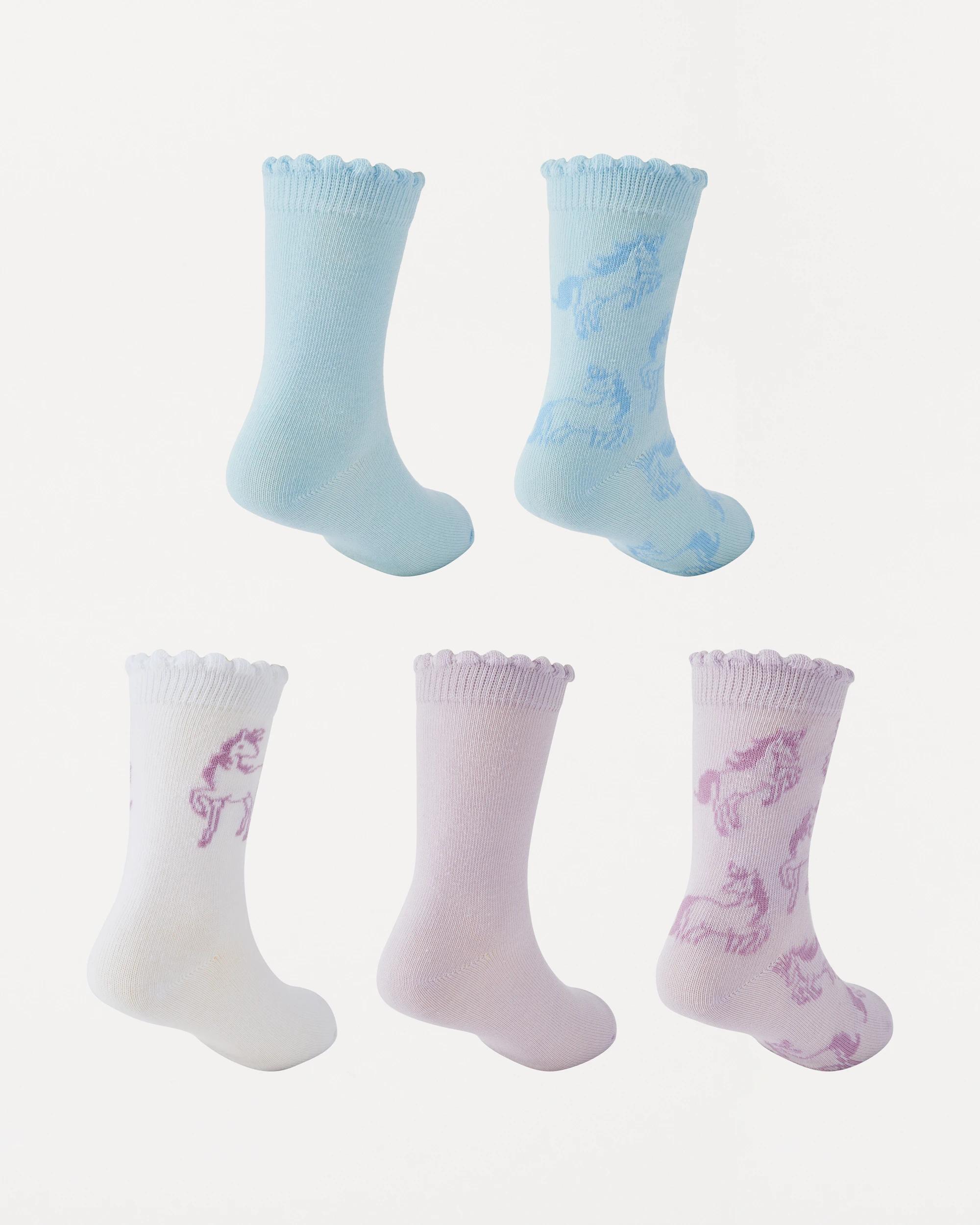 2 5 Pack Crew Socks Ppl Uncn, 2 of 3