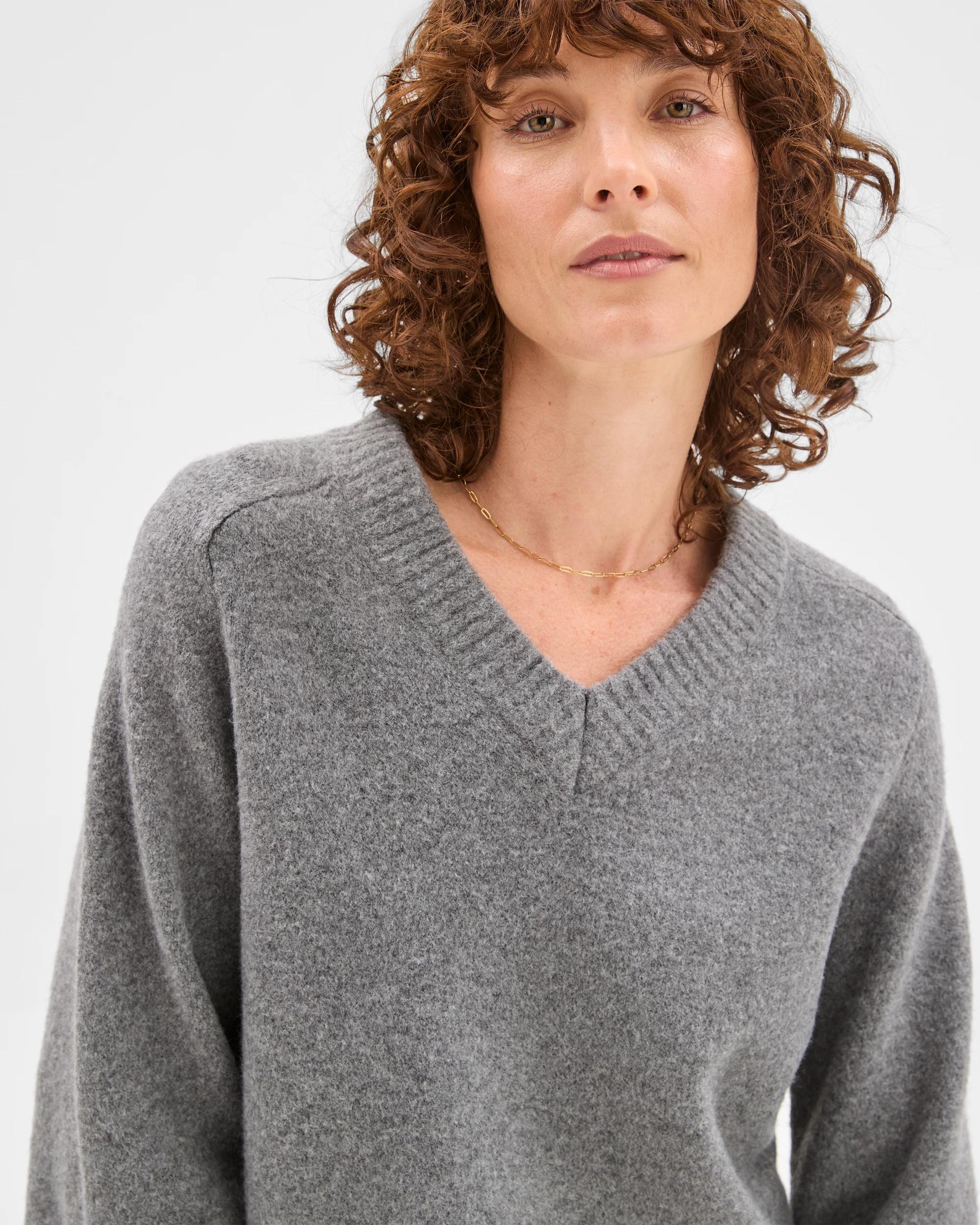 5 Target Woman Super Soft High V-Neck Jumper DARK GREY MARLE, 5 of 6