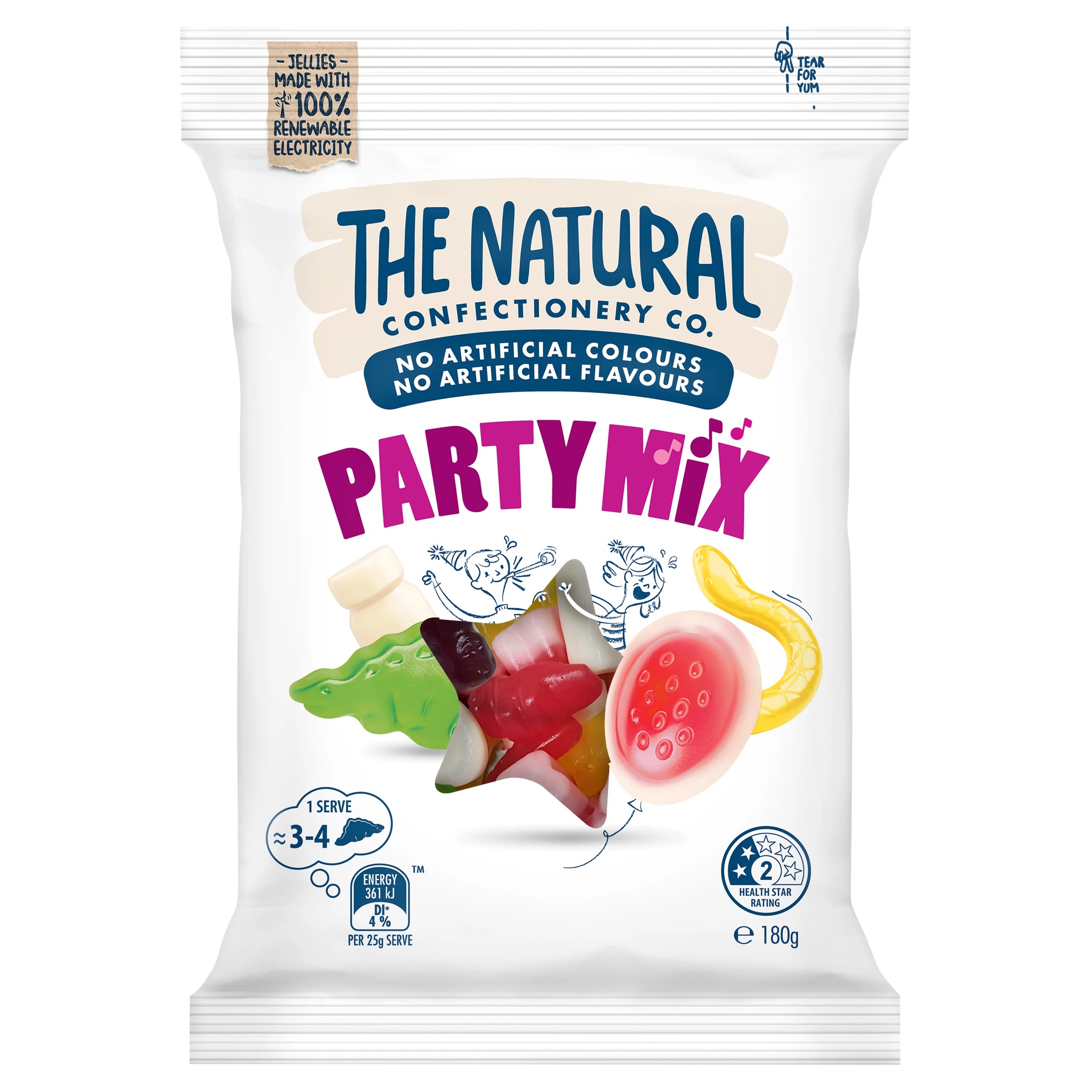 1 The Natural Confectionery Co Party Mix 180g, 1 of 3