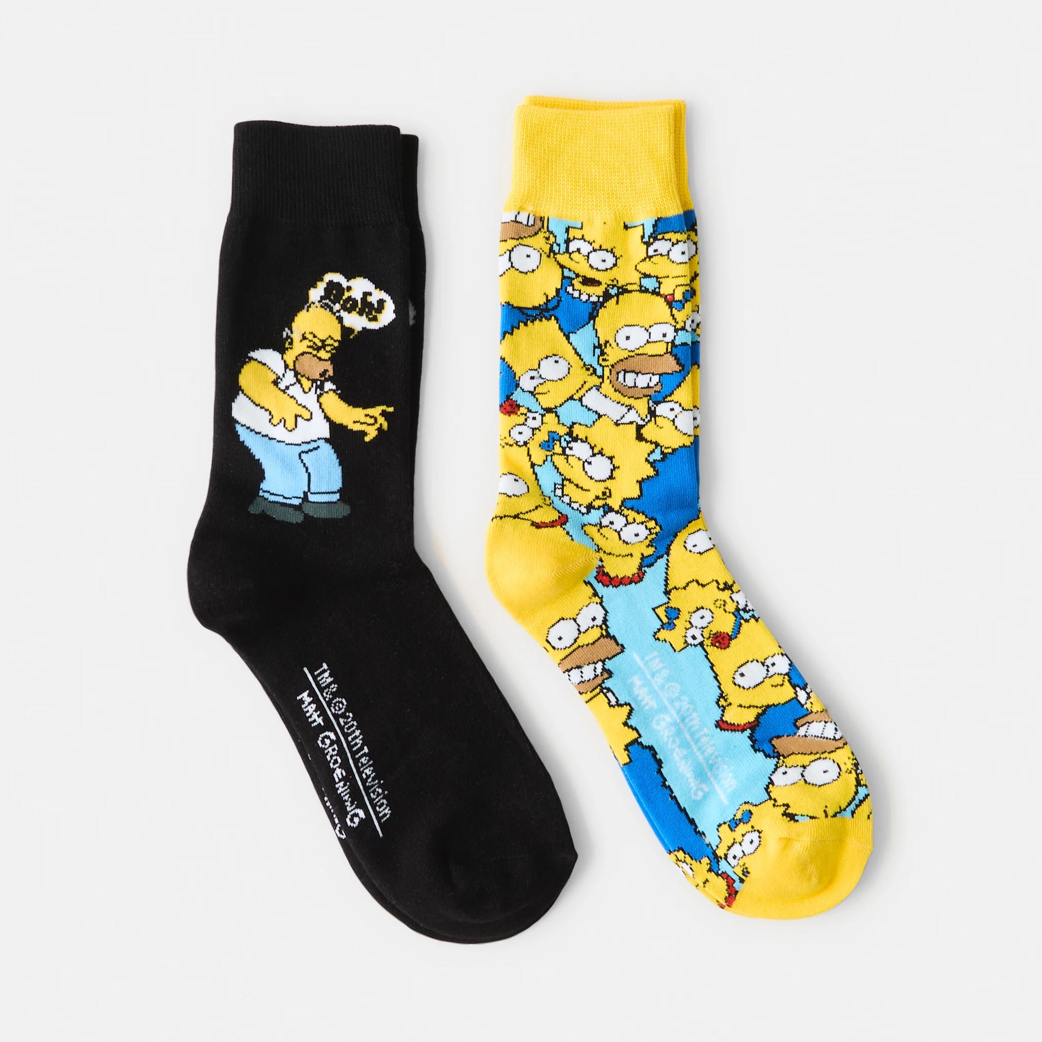 1 2 Pack The Simpsons License Socks 2PK SIMPSONS, 1 of 3