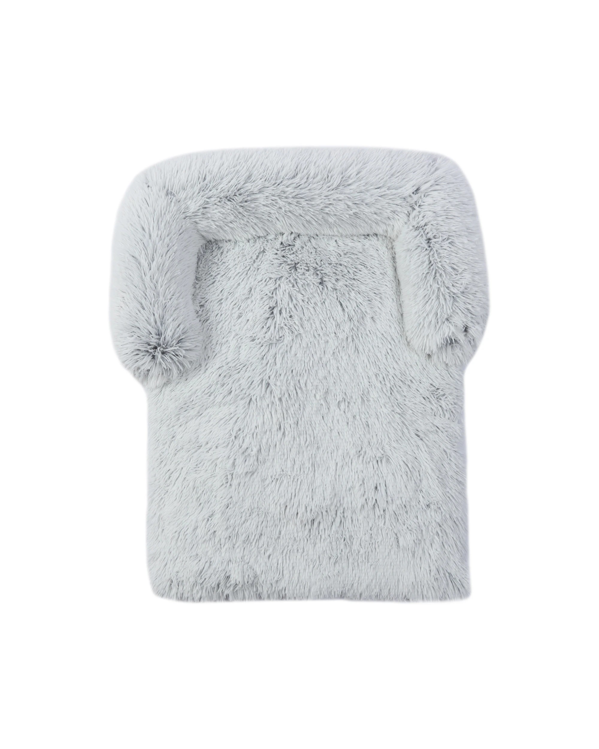 5 Charlie's Shaggy Faux Fur Bolster Sofa Protector Calming Dog Bed Large - Arctic White, 5 of 9