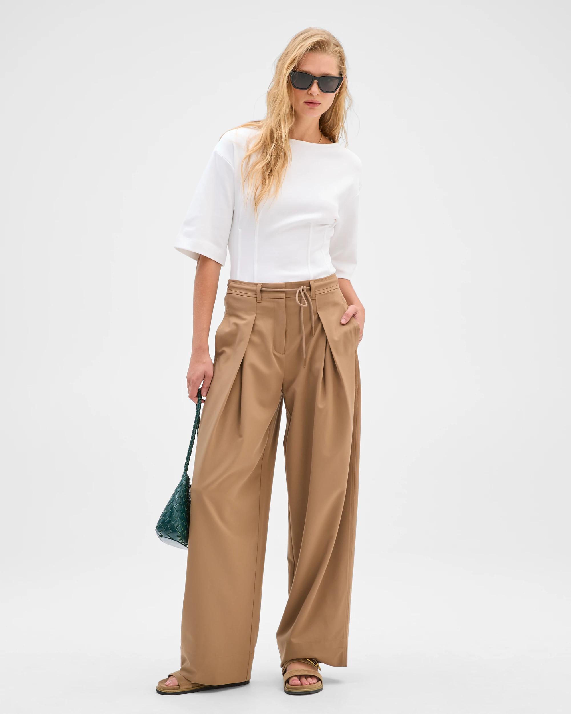 1 Preview Wide Barrel Leg Pants WARM SEPIA, 1 of 7
