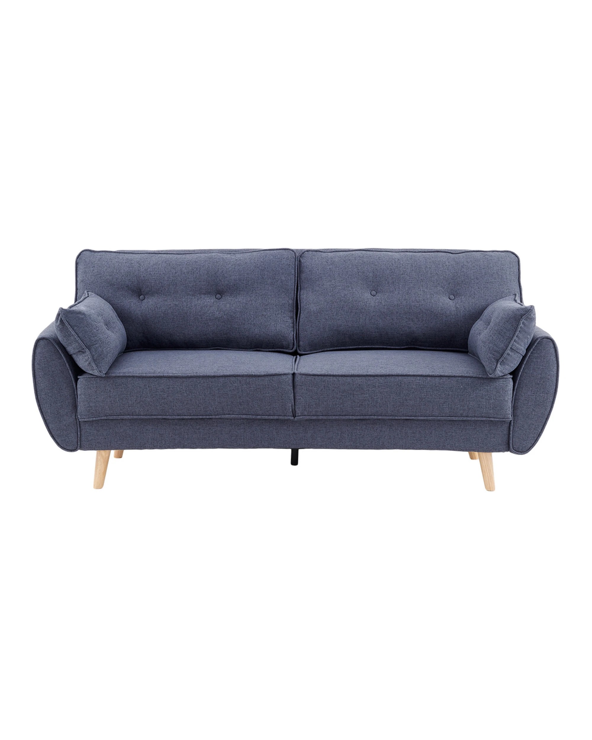 3 Sarantino 3 Seater Modular Linen Fabric Wood Sofa Bed Couch- Dark Grey, 3 of 10