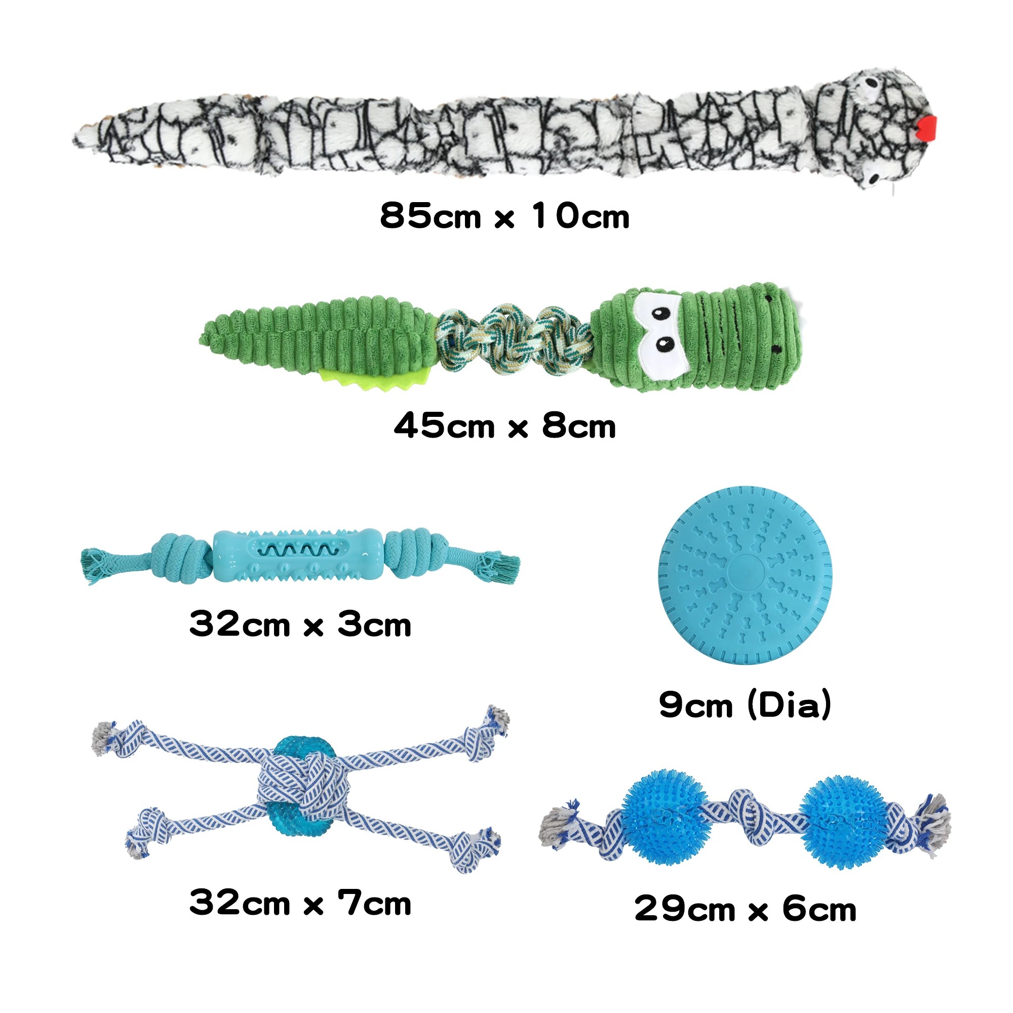 3 Pawz Dog Chew Toys Squeaky Puppy Pet Rope Plush Toy Teething 6 styles, 3 of 6