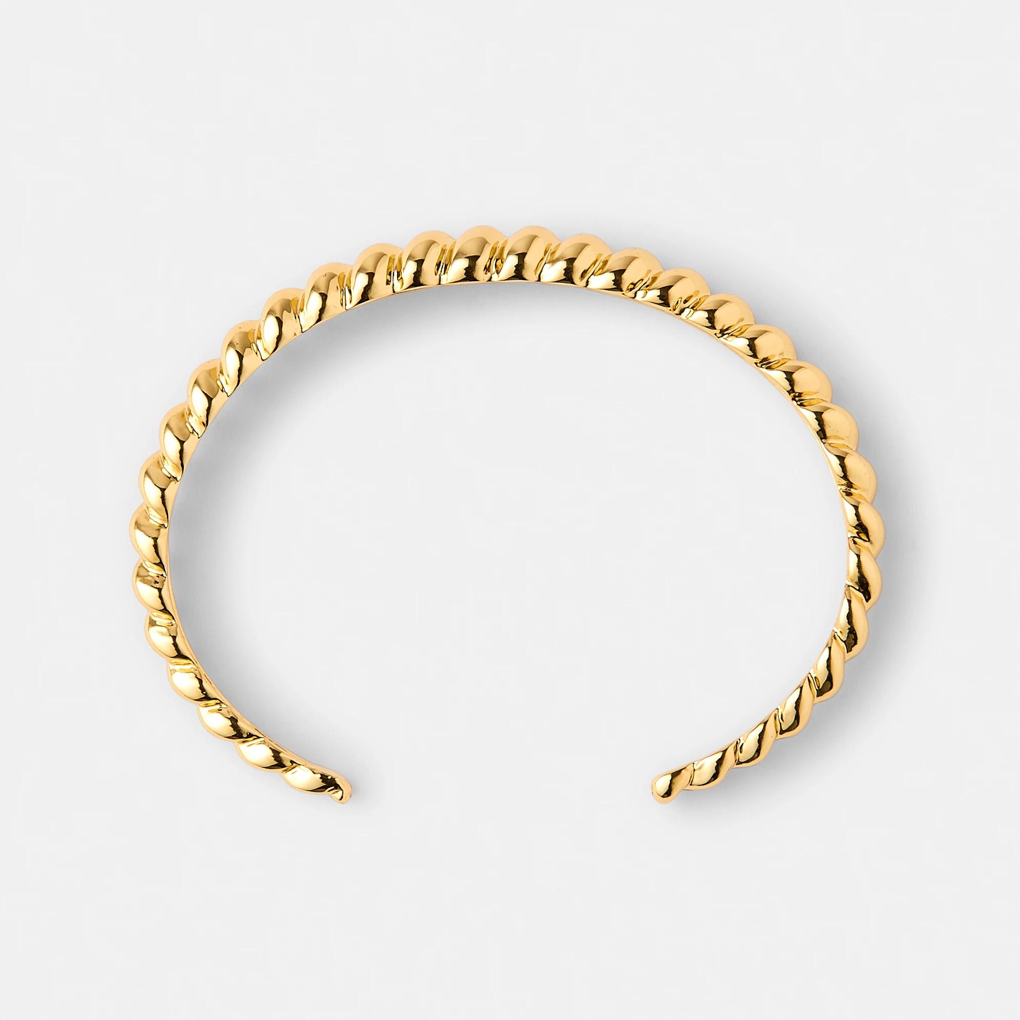 2 18K Gold Plated Twist Cuff Bracelet Gold, 2 of 4