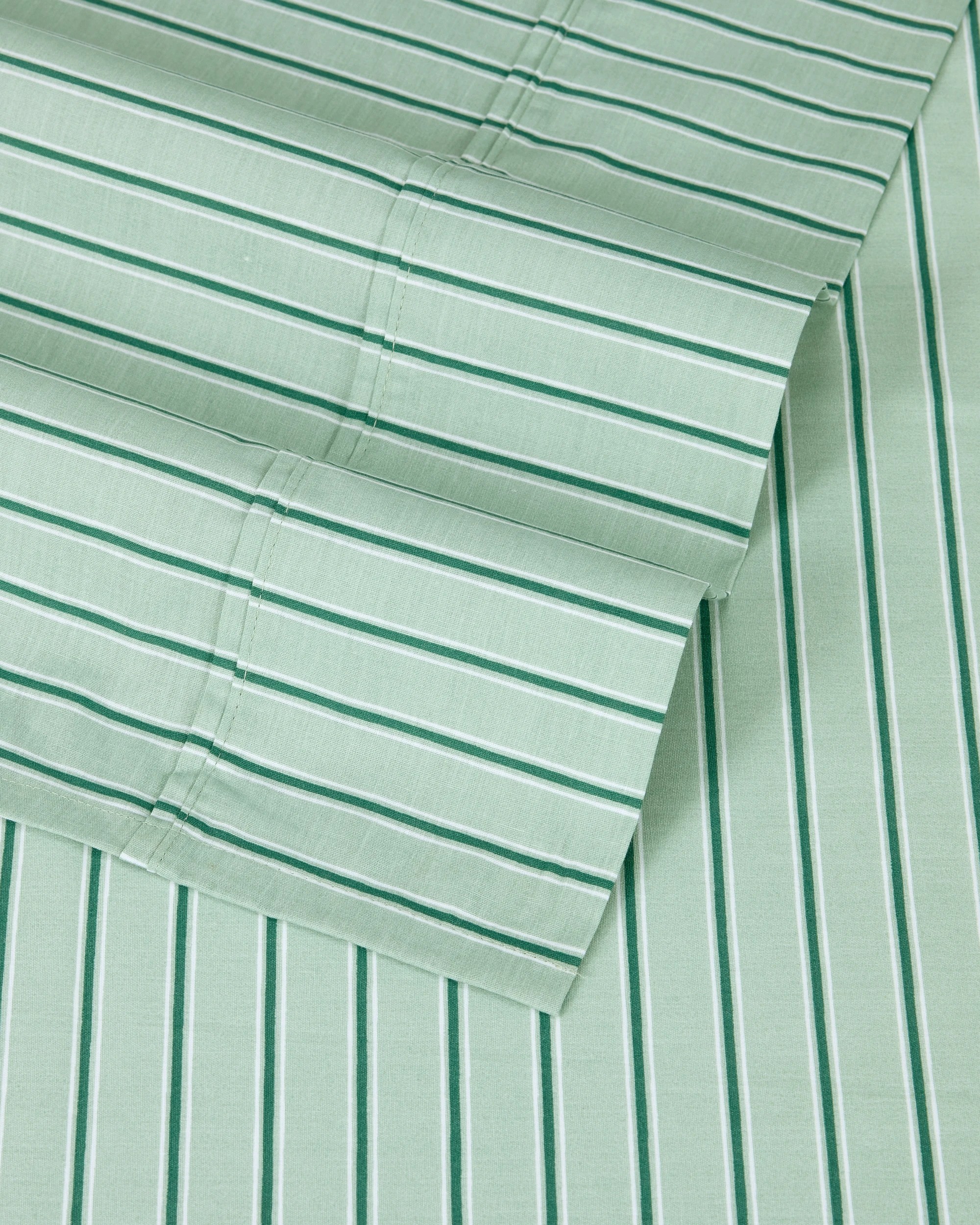 4 225 Thread Count Cotton Stripe Sheet Set - King Bed, Sage, 4 of 6