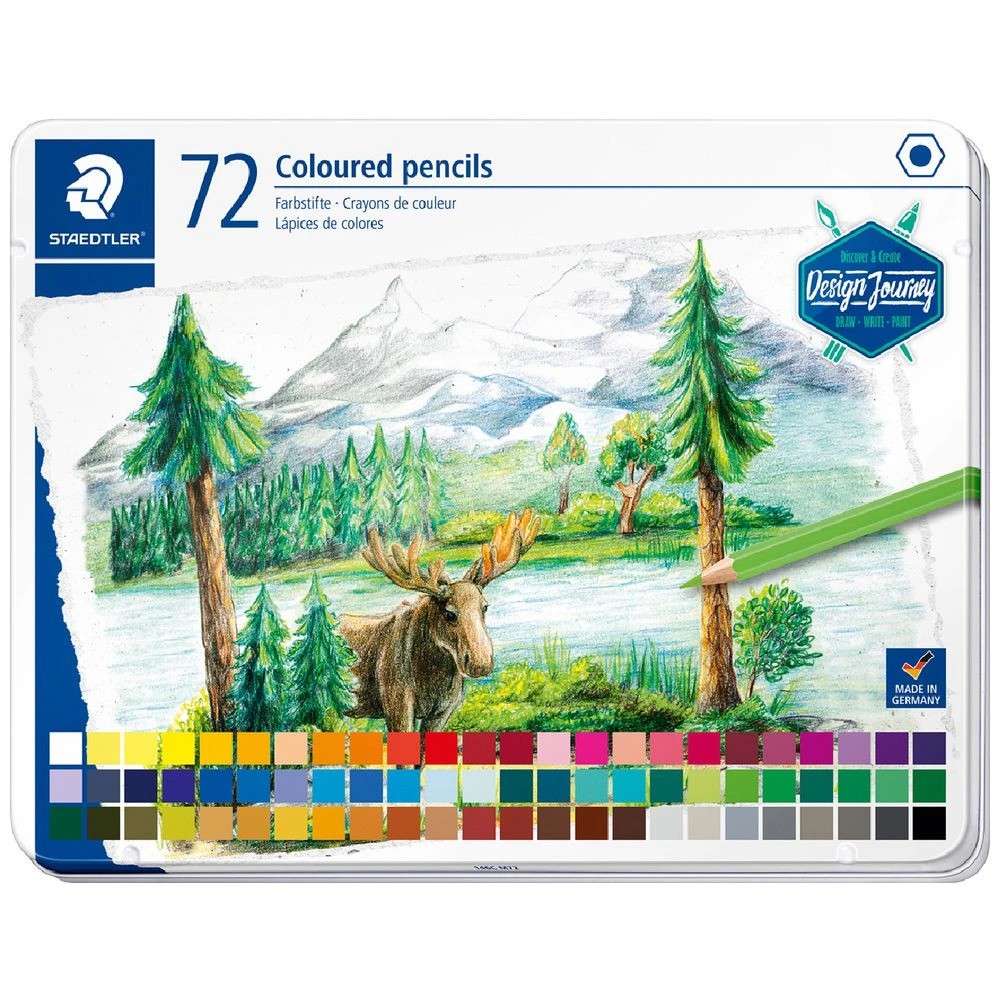 1 Staedtler Coloured Pencil Tin 72 Pack Assorted, 1 of 3