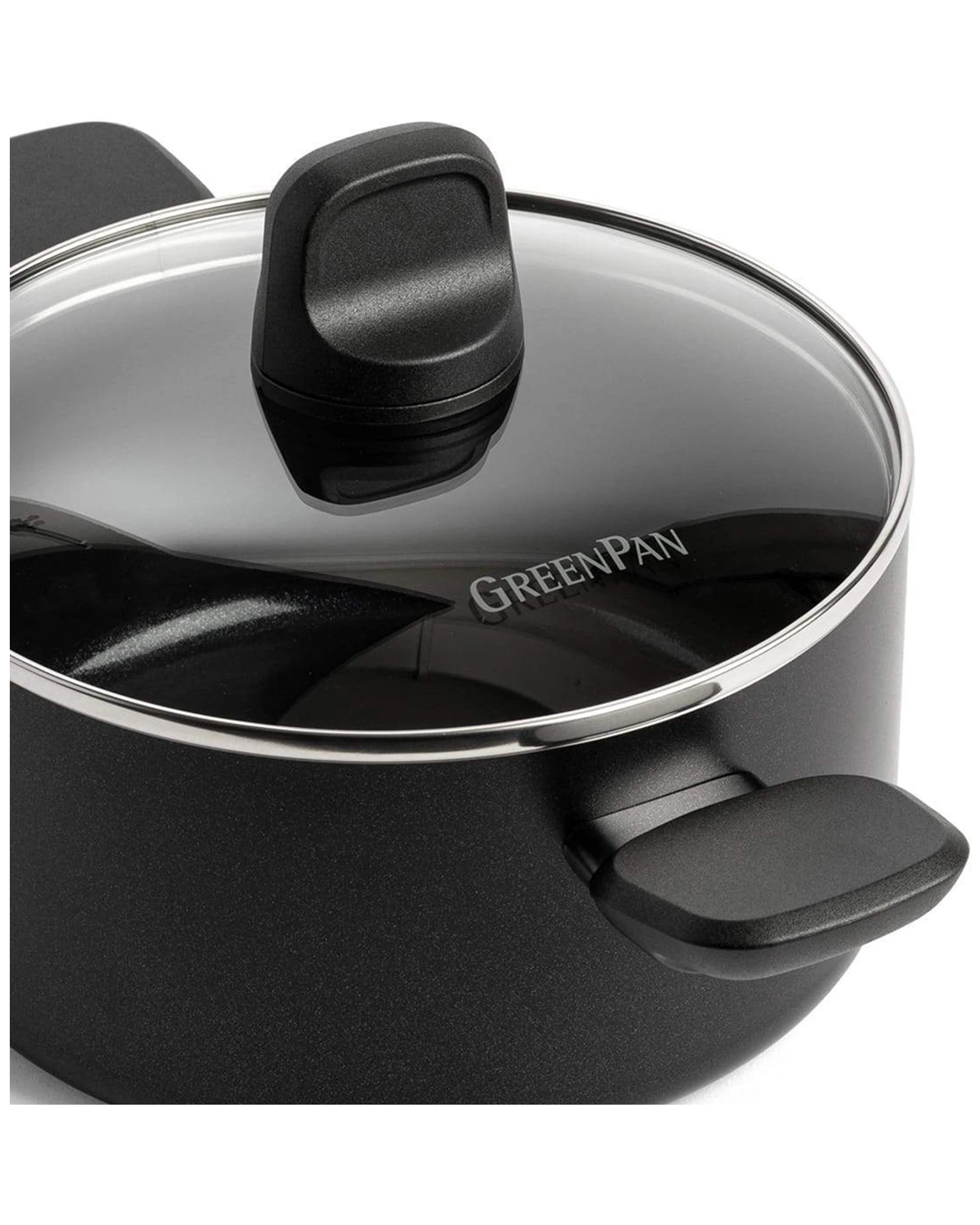 5 7pc Greenpan Memphis Series Non Stick Coated Saucepan Set Home Kitchen Cookware - Black, 5 of 6