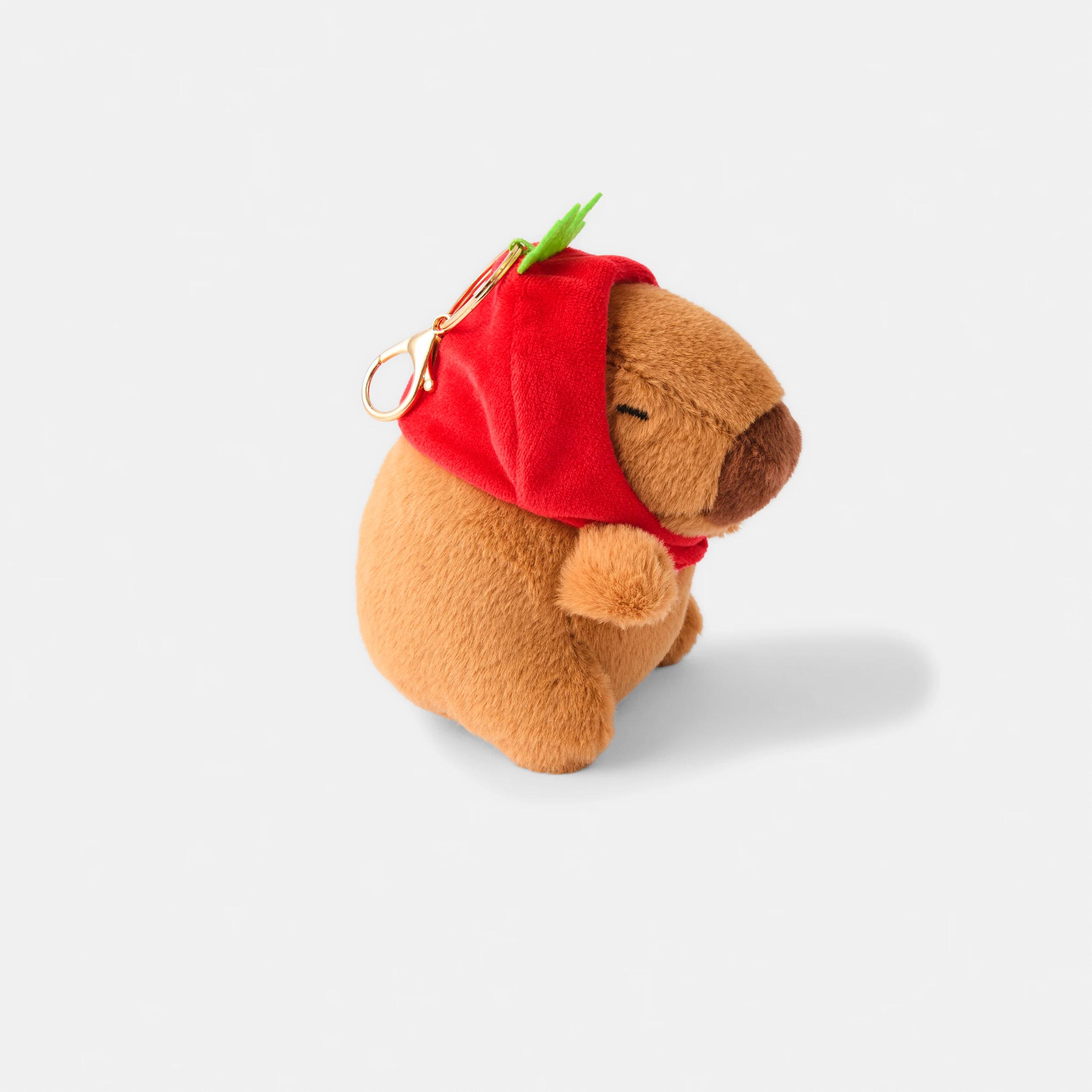 2 Fluffy Capybara Charm Keyring - Gold Tone and Brown Brown, 2 of 3