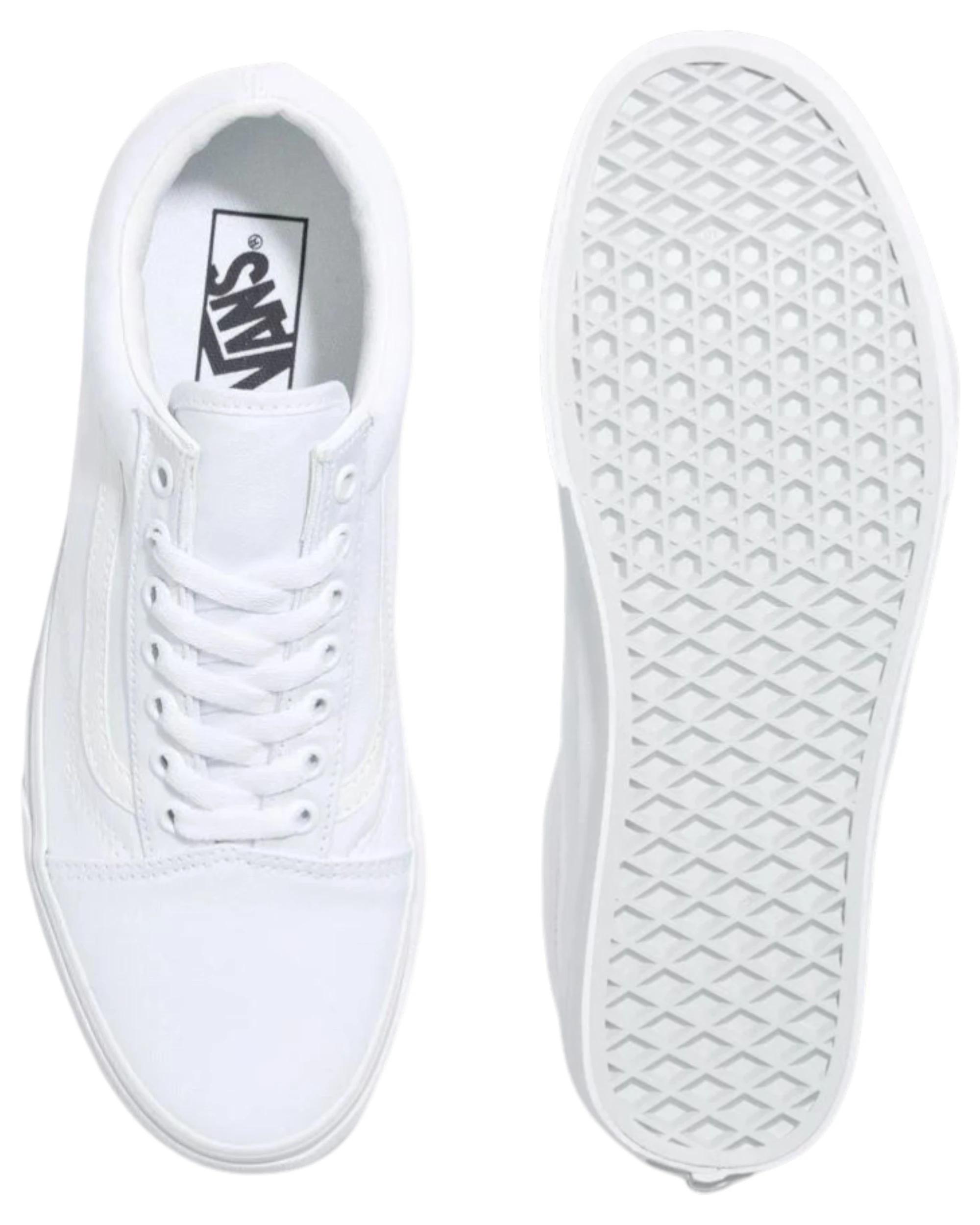 2 Vans Unisex Old Skool True White Lace Up Shoes WHITE, 2 of 4