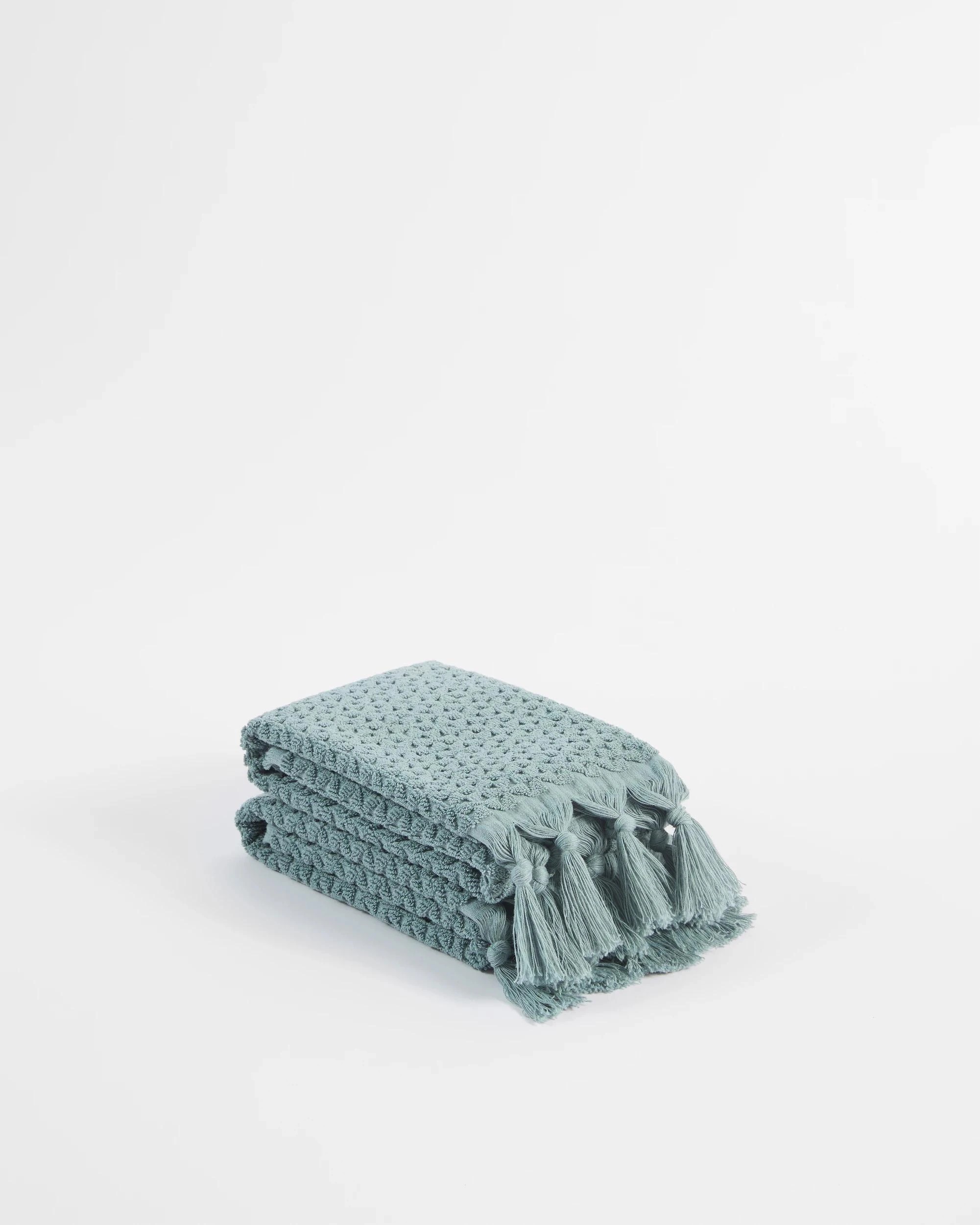 1 Target Laynie Australian Cotton Textured Hand Towel 2 Pack - Blue, 1 of 4