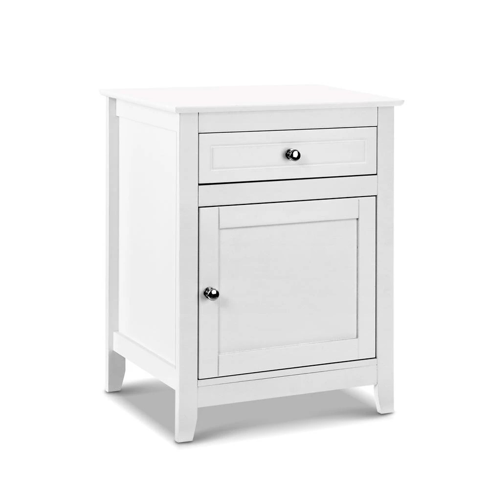 1 Artiss Bedside Tables Side Table Drawers Nightstand - White, 1 of 6