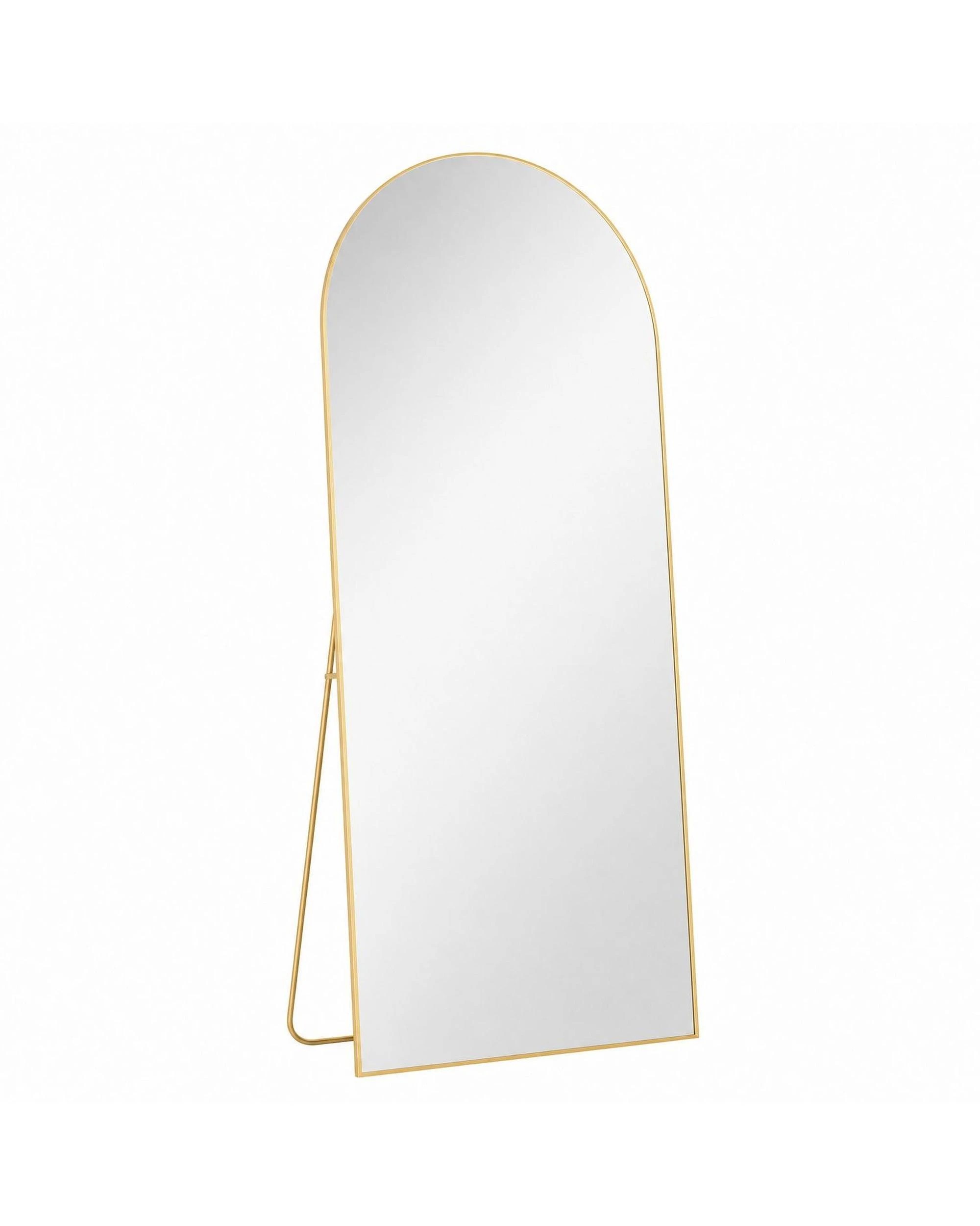 7 OAKORY 165x60cm Arched Full Length Mirror, Floor Mirror for Bedroom Living Room Entry Gold, 7 of 7