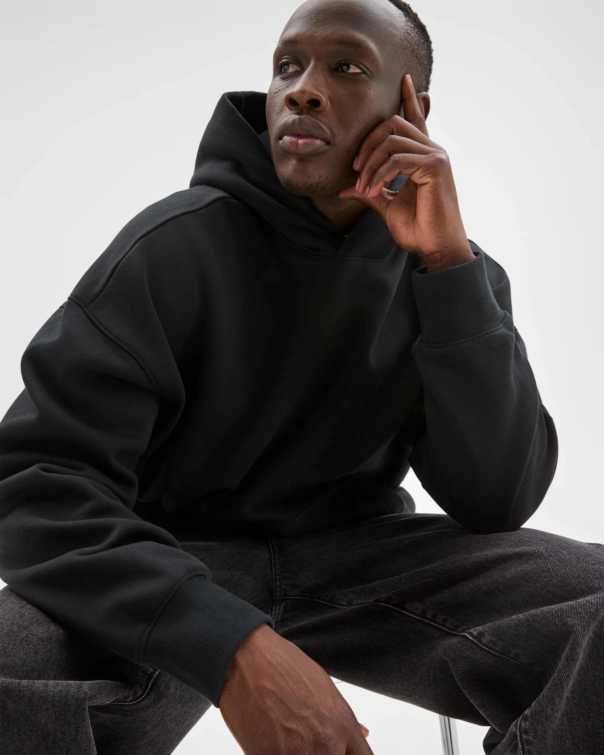 7 Commons Australian Cotton Blend Heavyweight Oversized Hoodie BLACK, 7 of 7