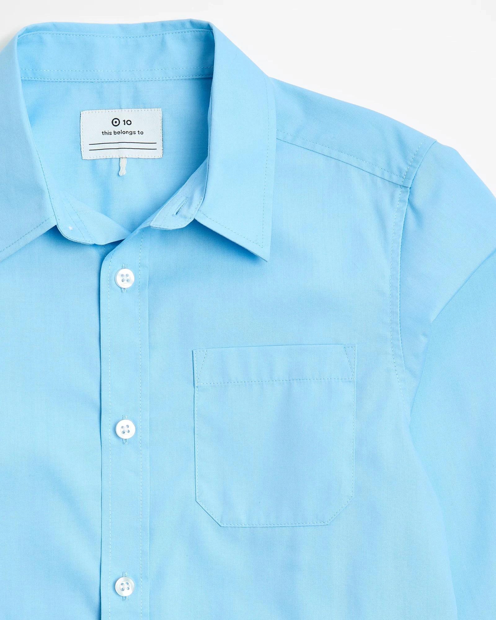 2 Target Kids Long Sleeve School Shirt LIGHT BLUE, 2 of 3