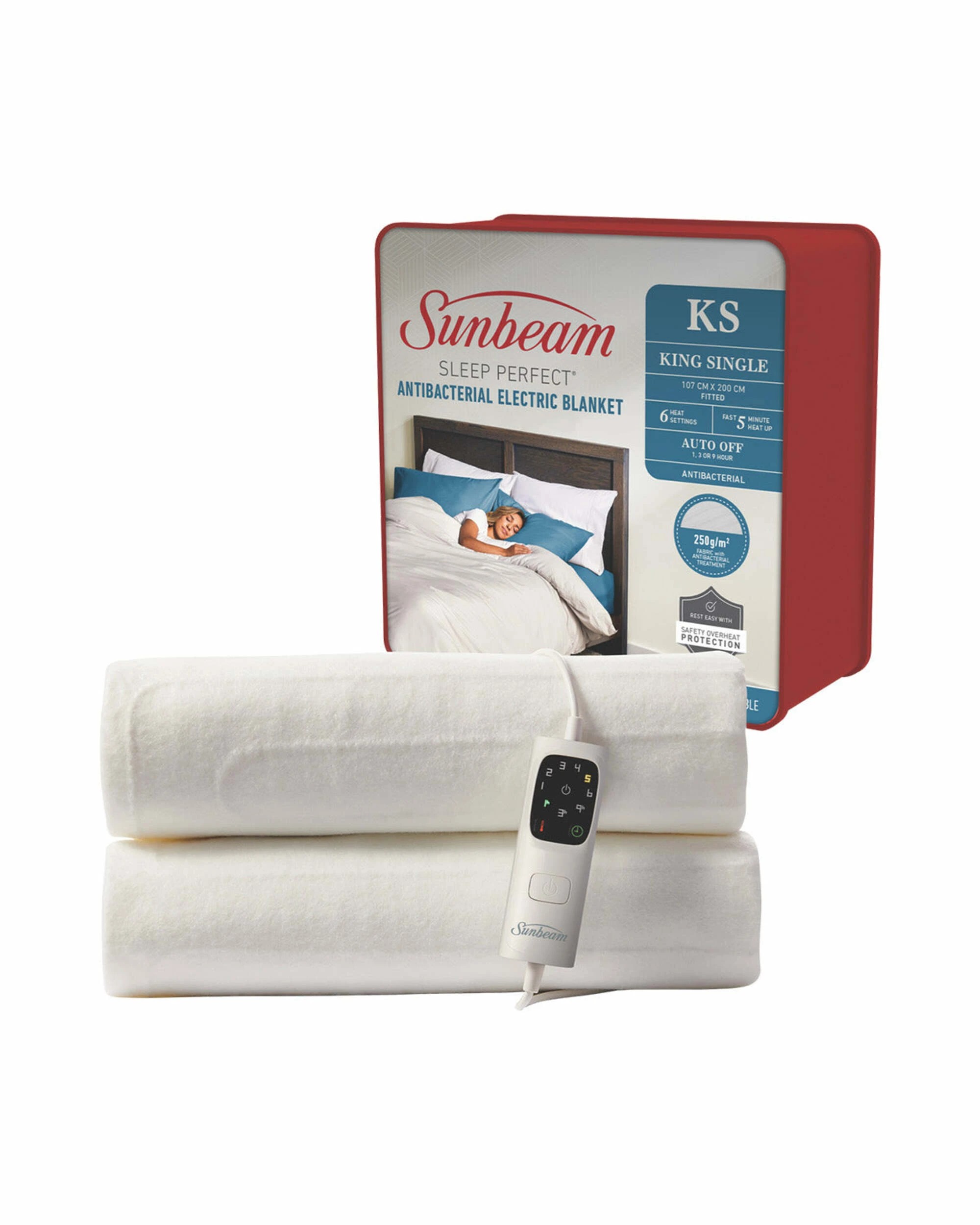 2 Sunbeam Sleep Perfect Electric Blanket - King Single - WHITE, 2 of 5