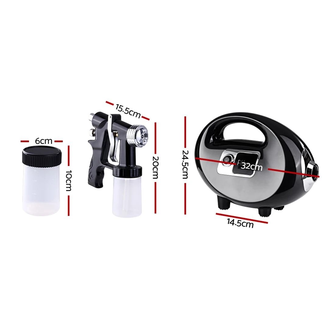 2 Alba Spray Tan Machine Kit HVLP Spray Gun Sunless fine mist Tanning Warm Air - Black, 2 of 5