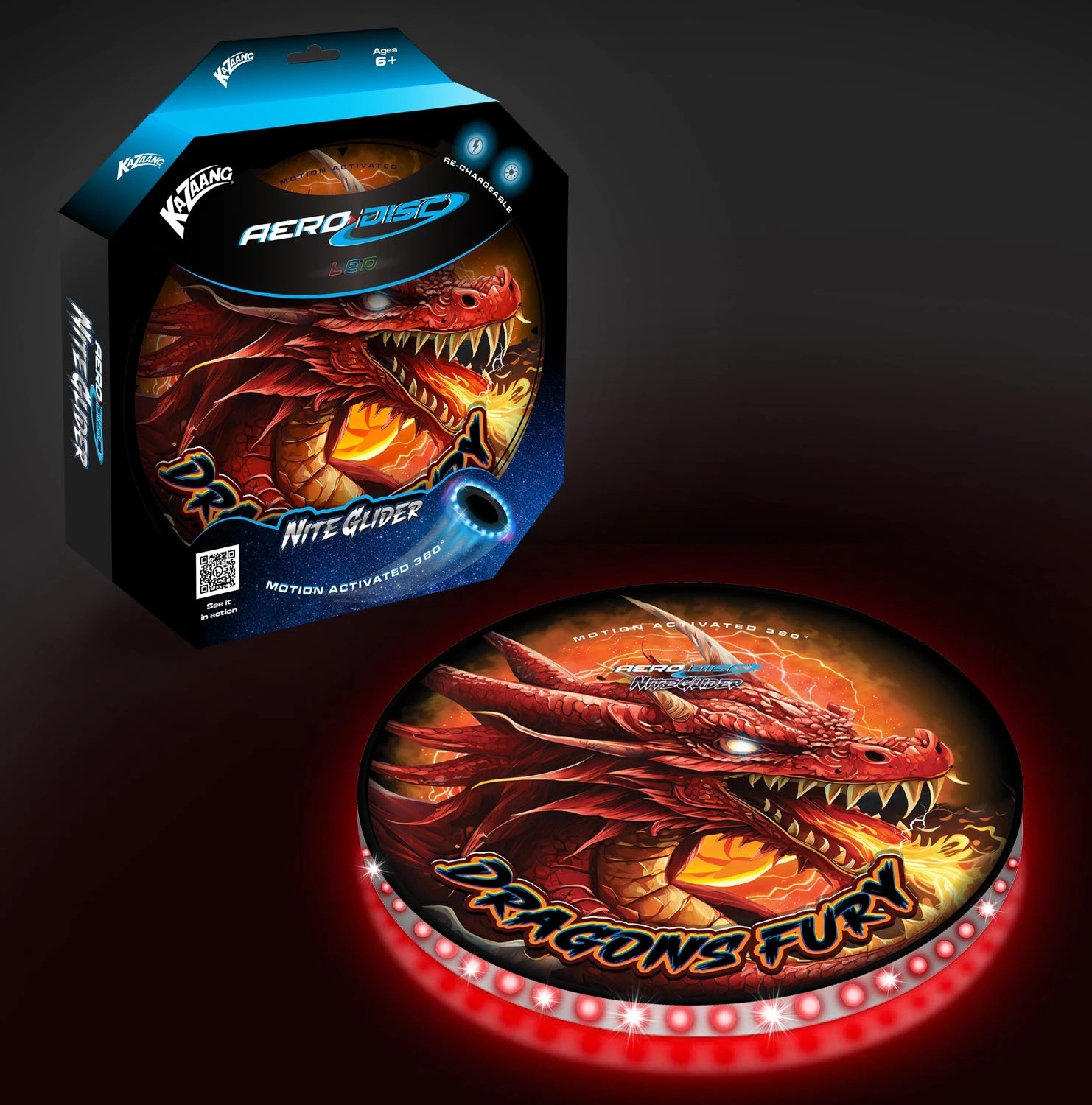 6 Kazaang Aero Disc Nite Glider - Dragons Fury, 6 of 8