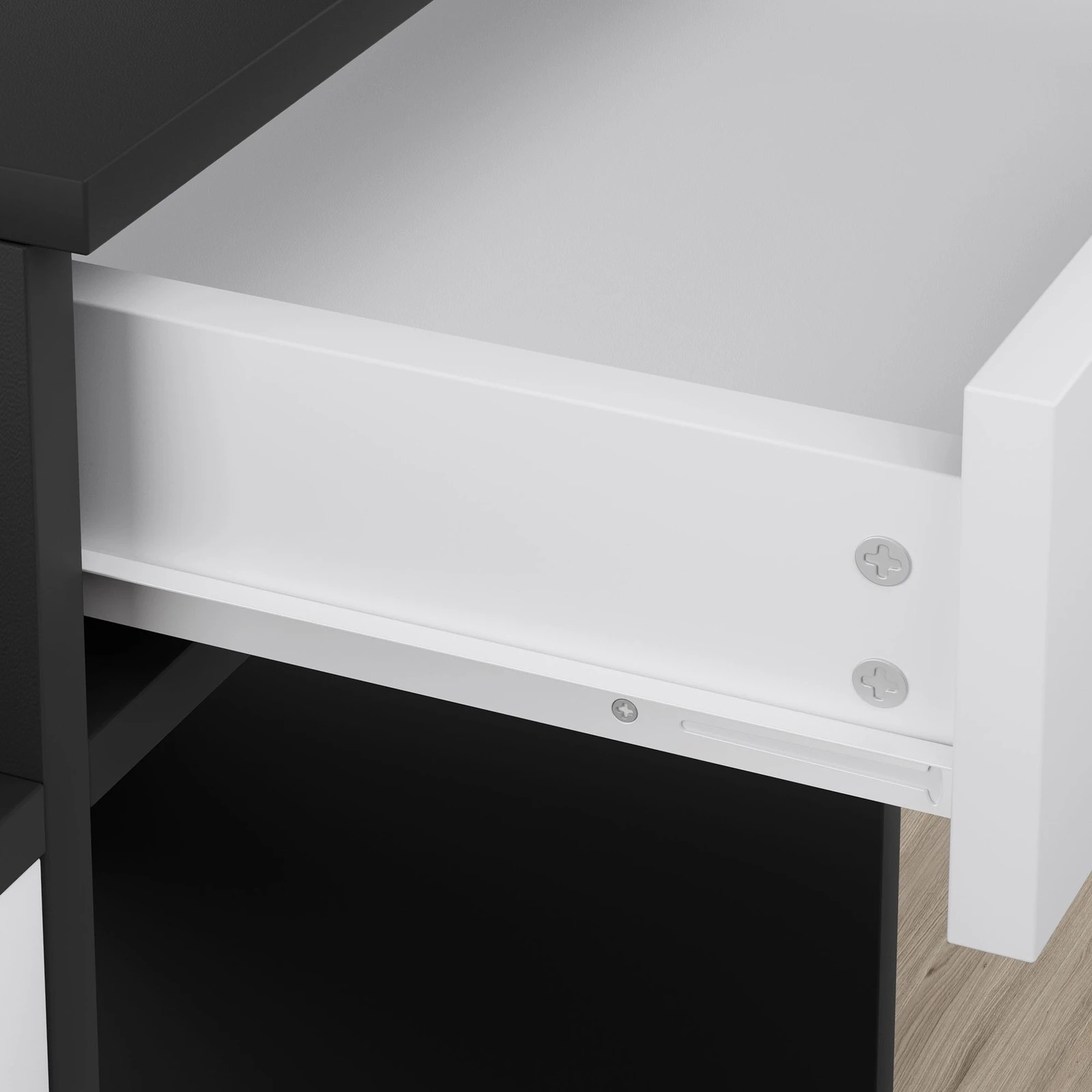 8 Alfordson Dressing Table Stool Set Makeup Mirror Vanity Desk Drawers - Black White, 8 of 10