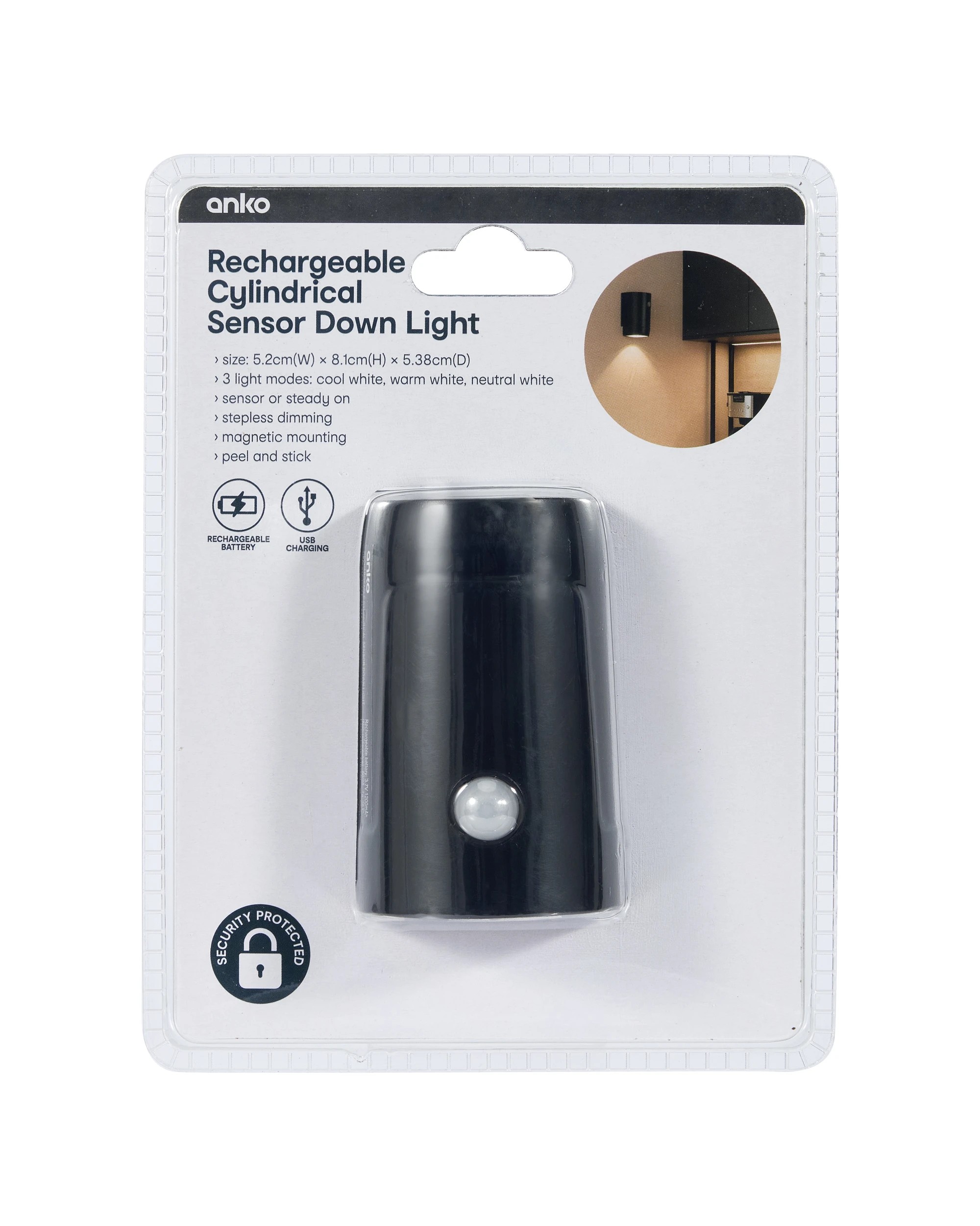 10 Rechargeable Cylindrical Sensor Down Light, 10 of 10